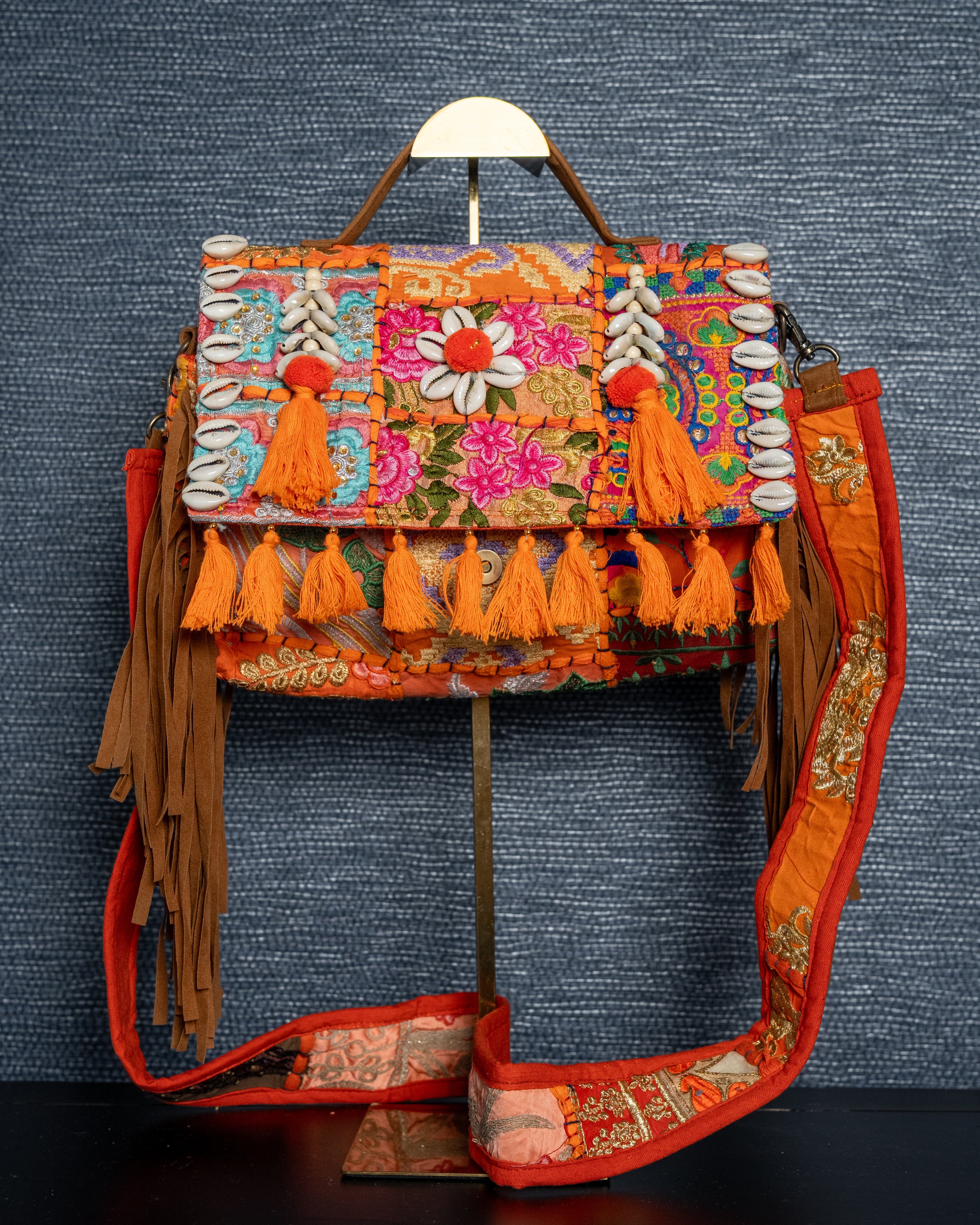 Bohemian Luxe Embroidered Tassel Bag