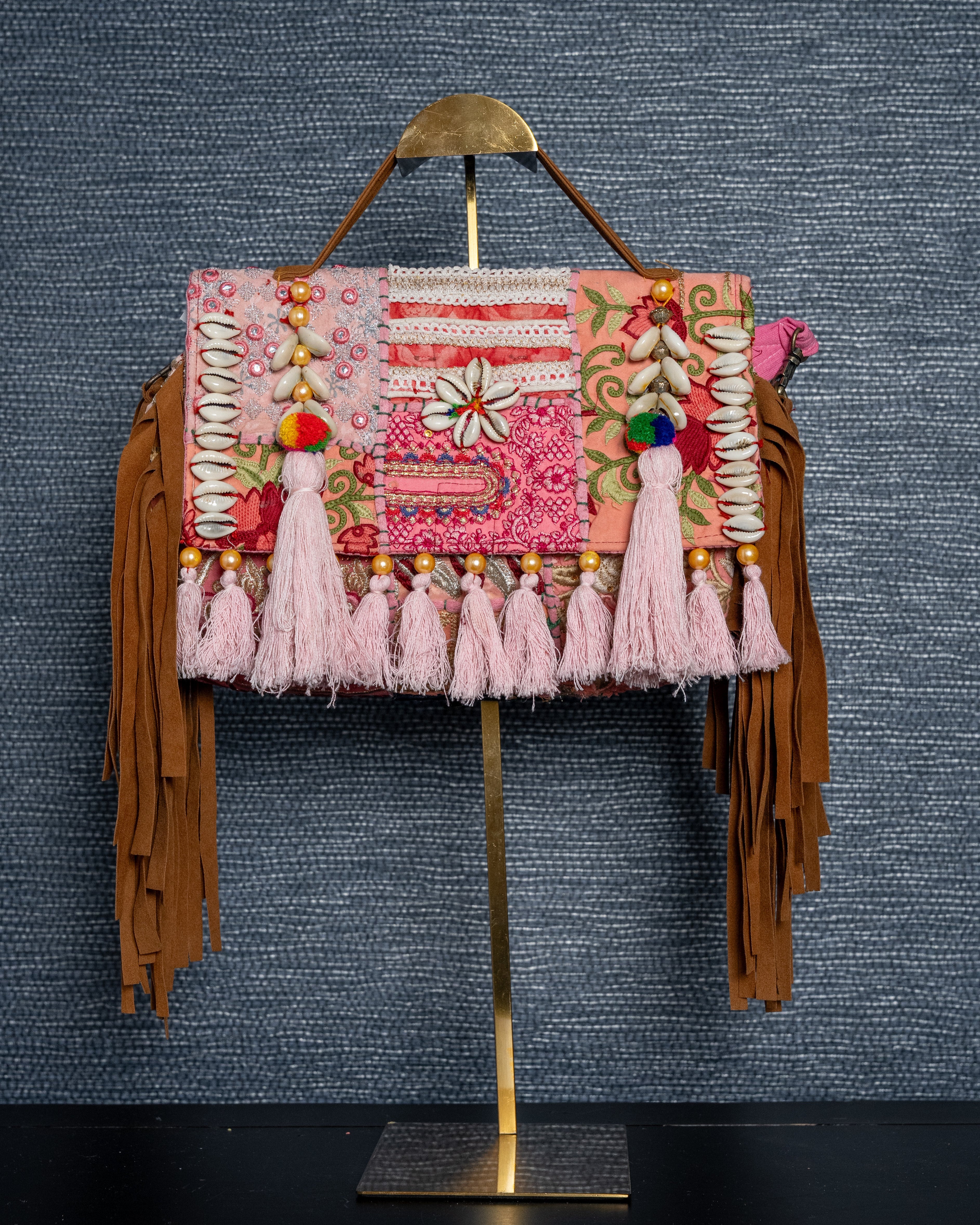 Bohemian Luxe Embroidered Tassel Bag