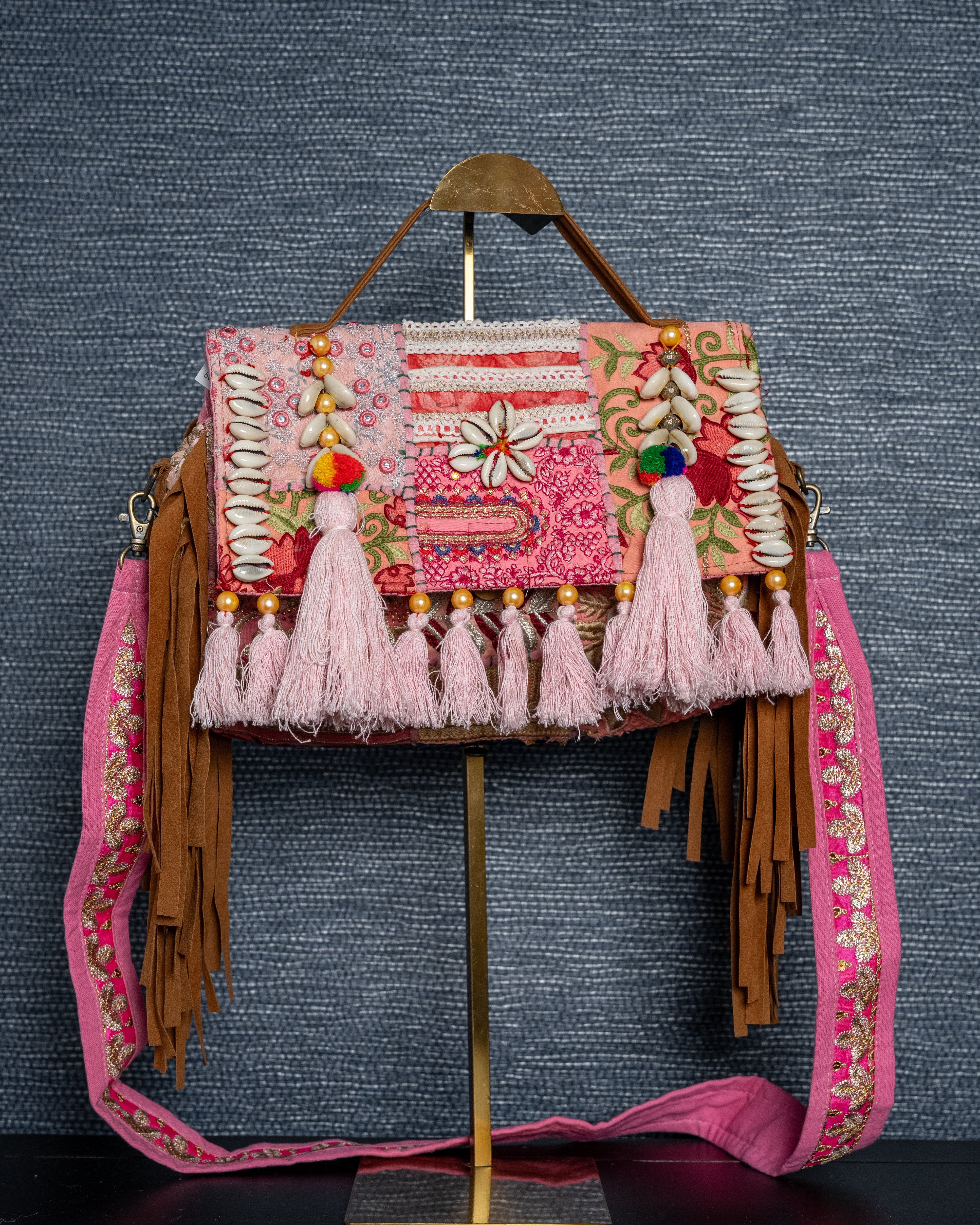 Bohemian Luxe Embroidered Tassel Bag