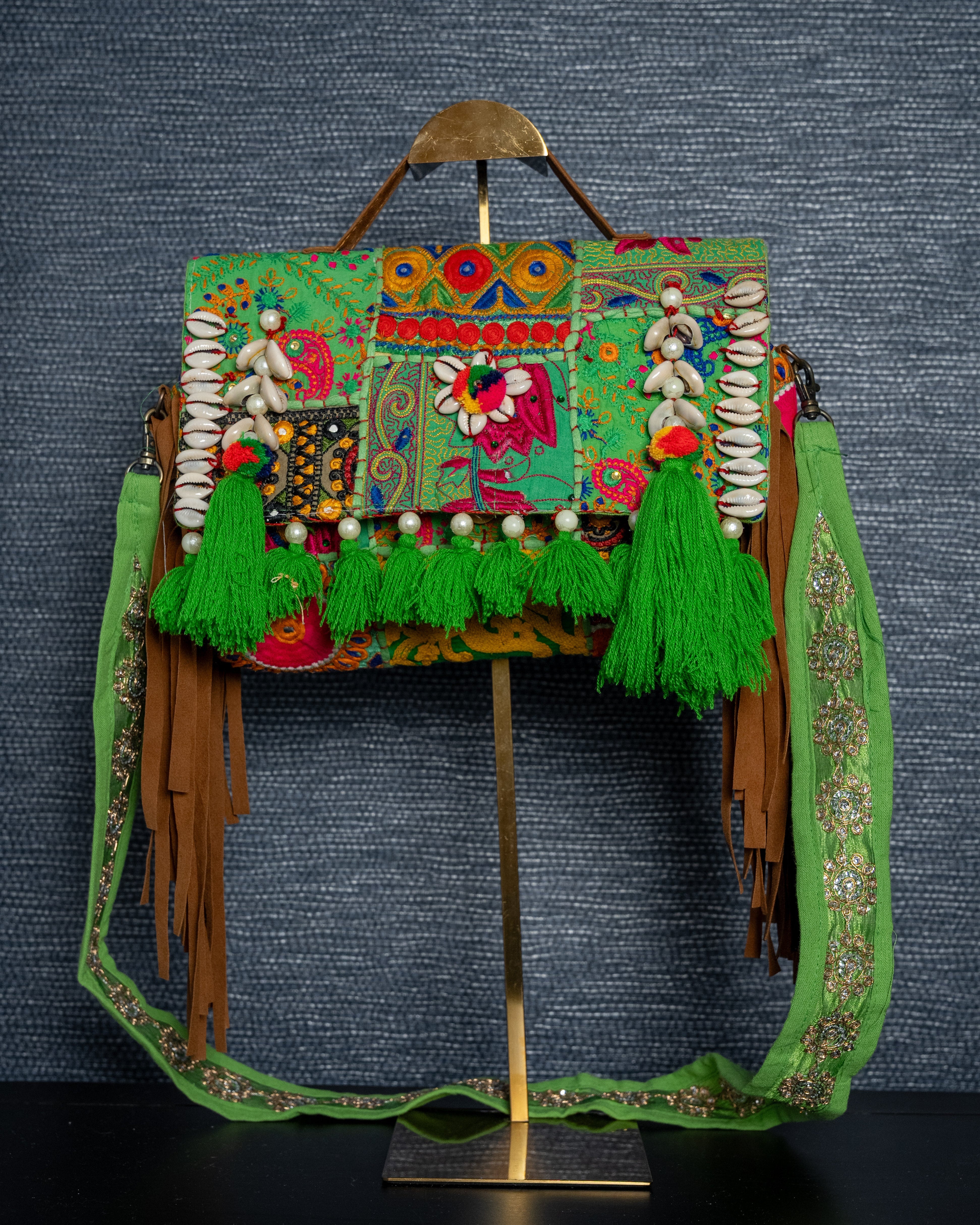 Bohemian Luxe Embroidered Tassel Bag