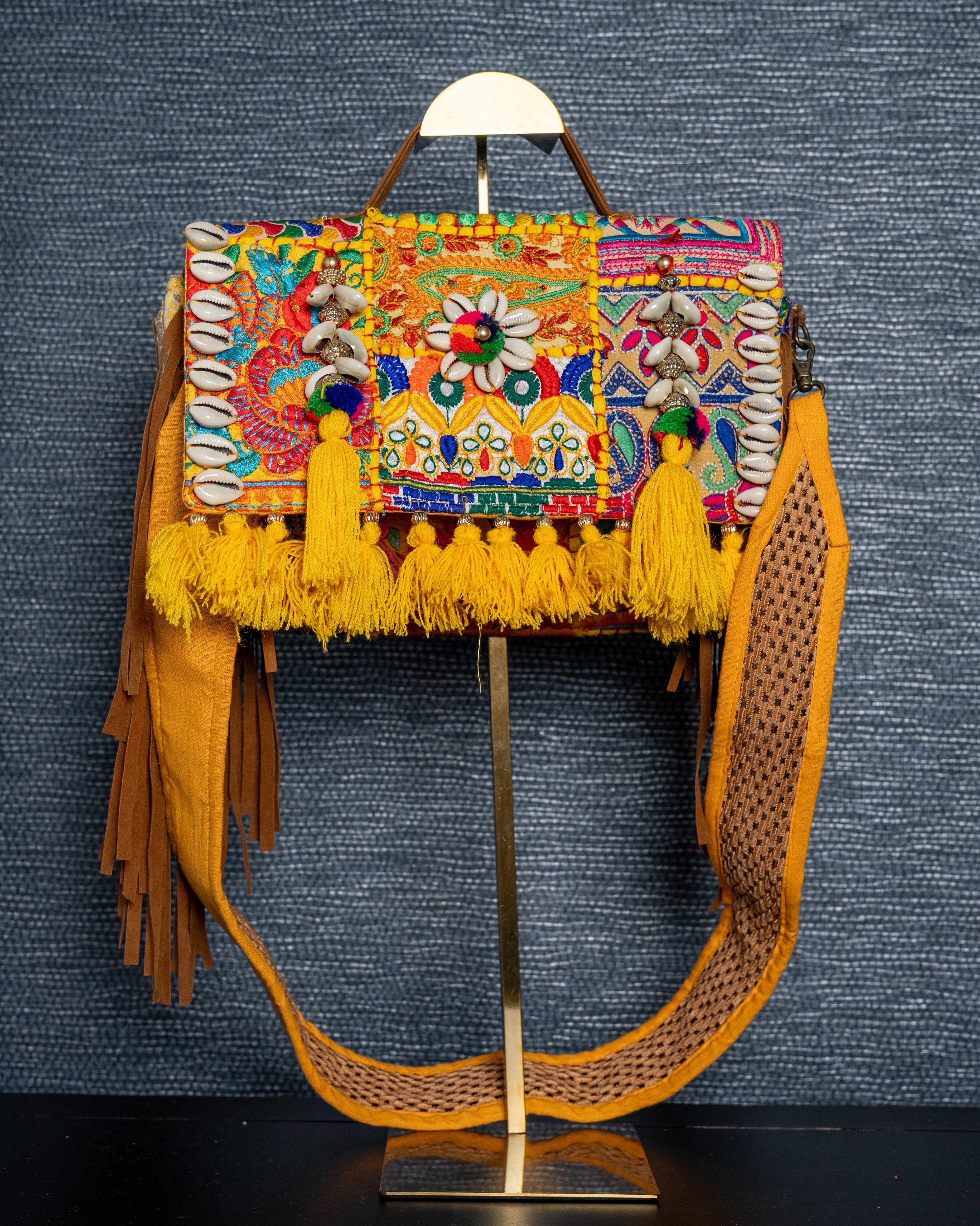 Bohemian Luxe Embroidered Tassel Bag