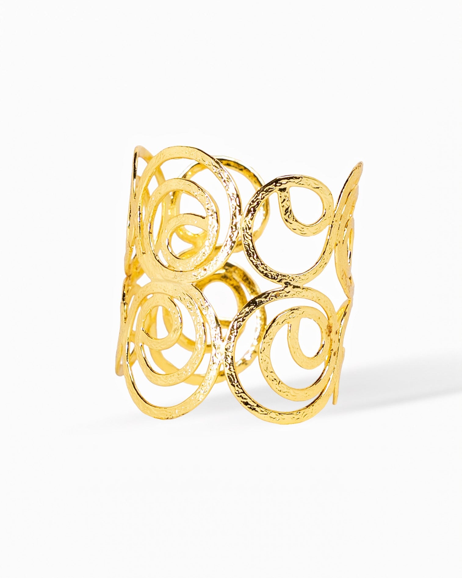 Golden Swirl Openwork Cuff