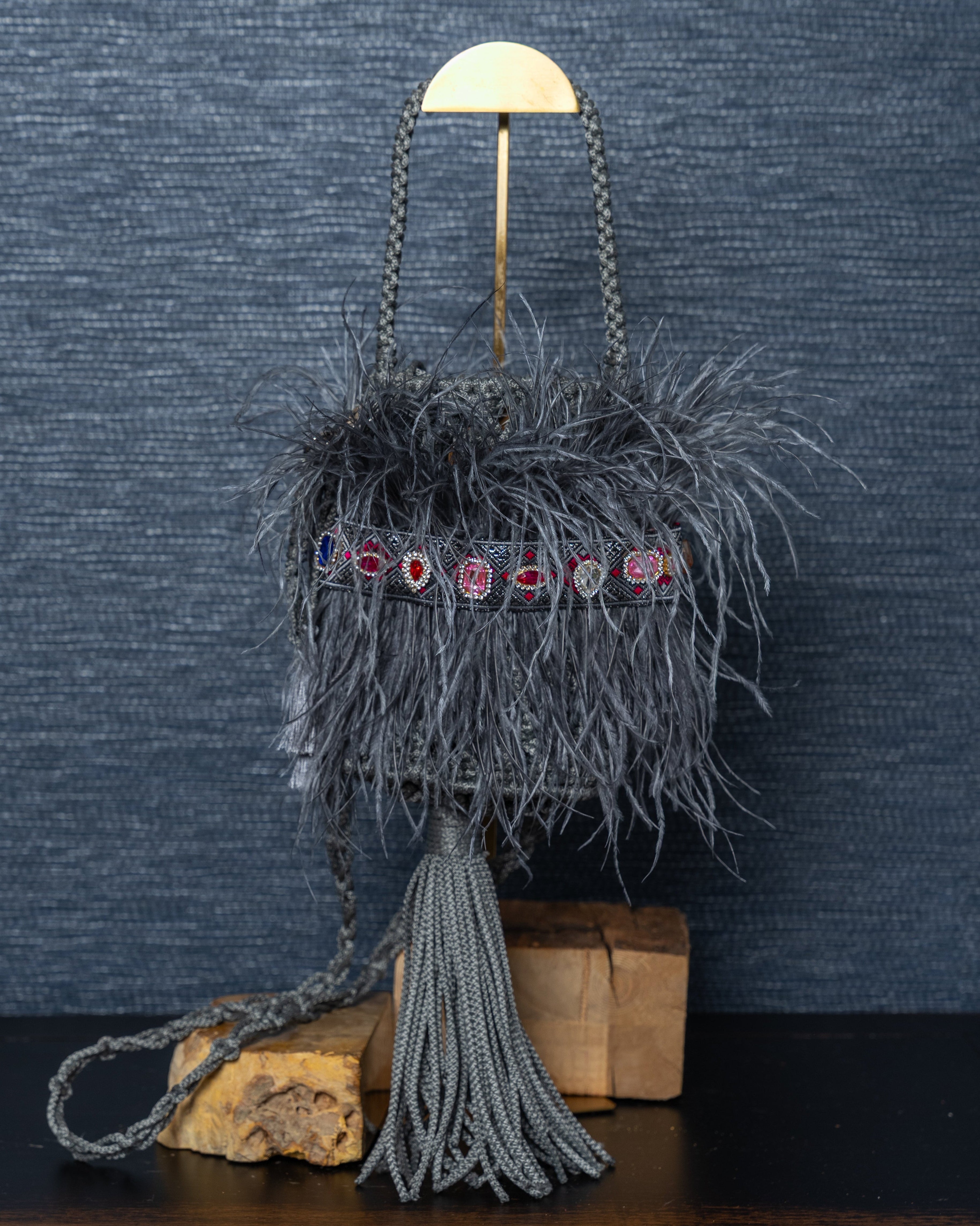 Mystic Fringe Feathered Purse