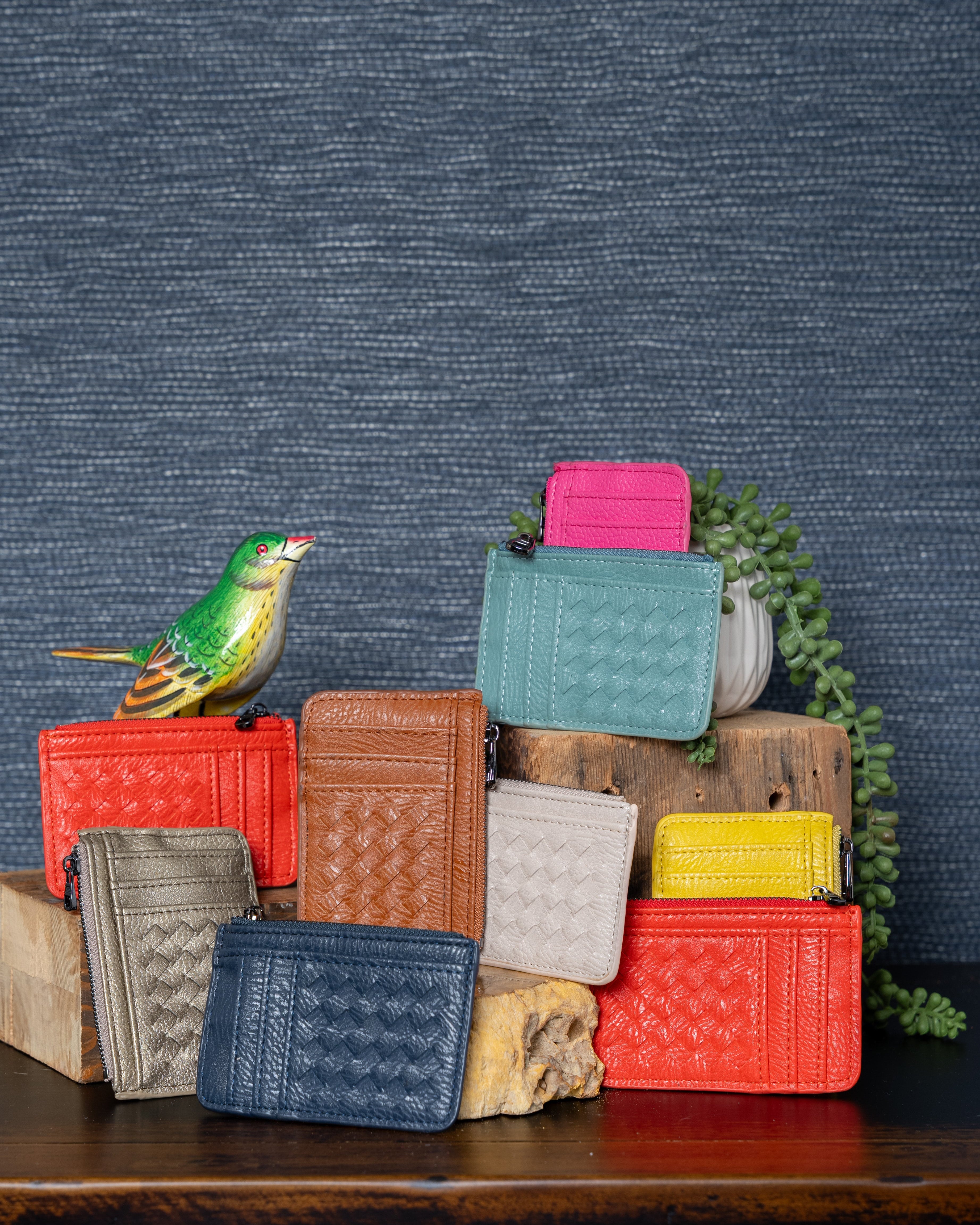 Mini Woven Vegan Card Wallets