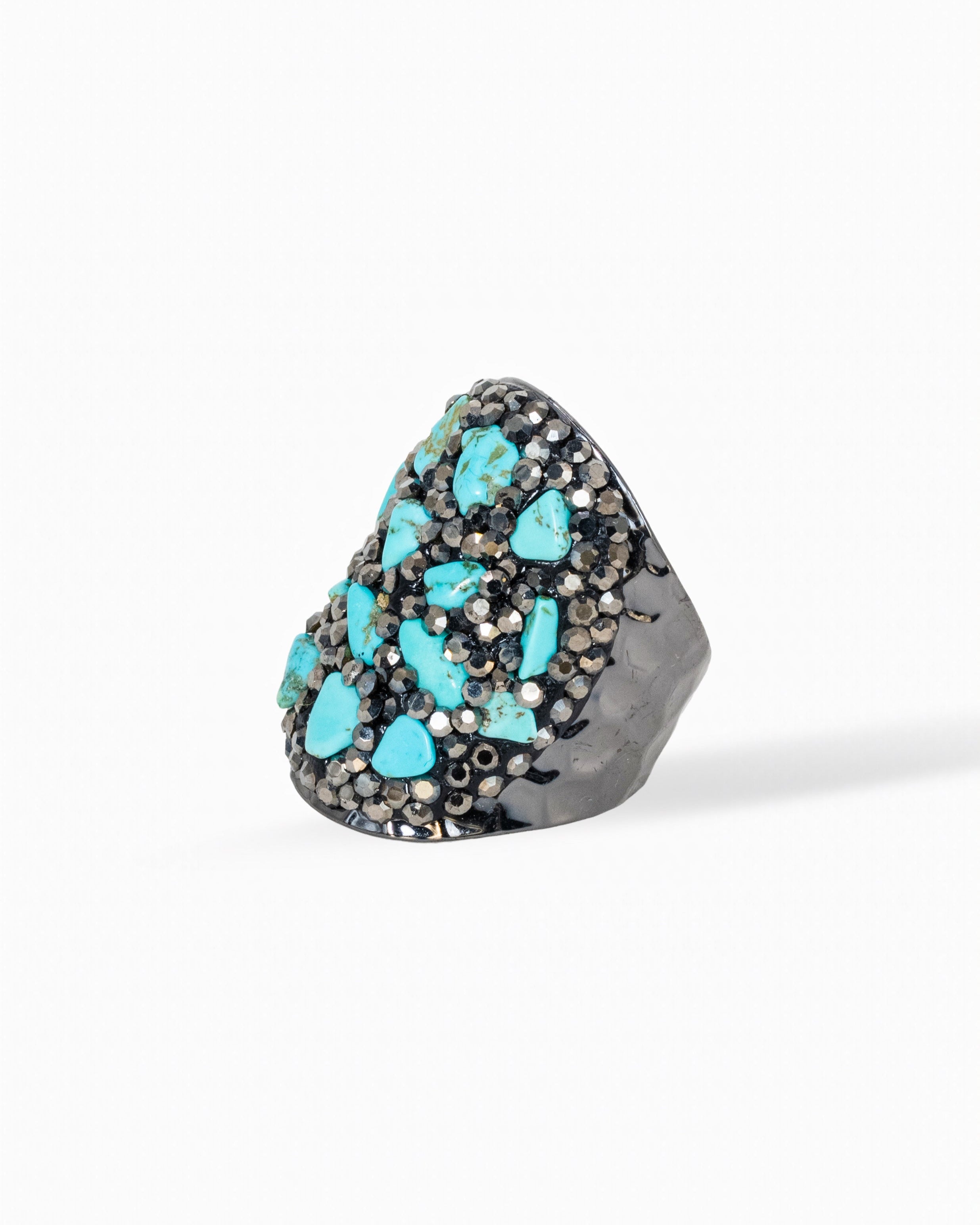 Luxe Dome Ring- Turquoise, Amethyst and Jade