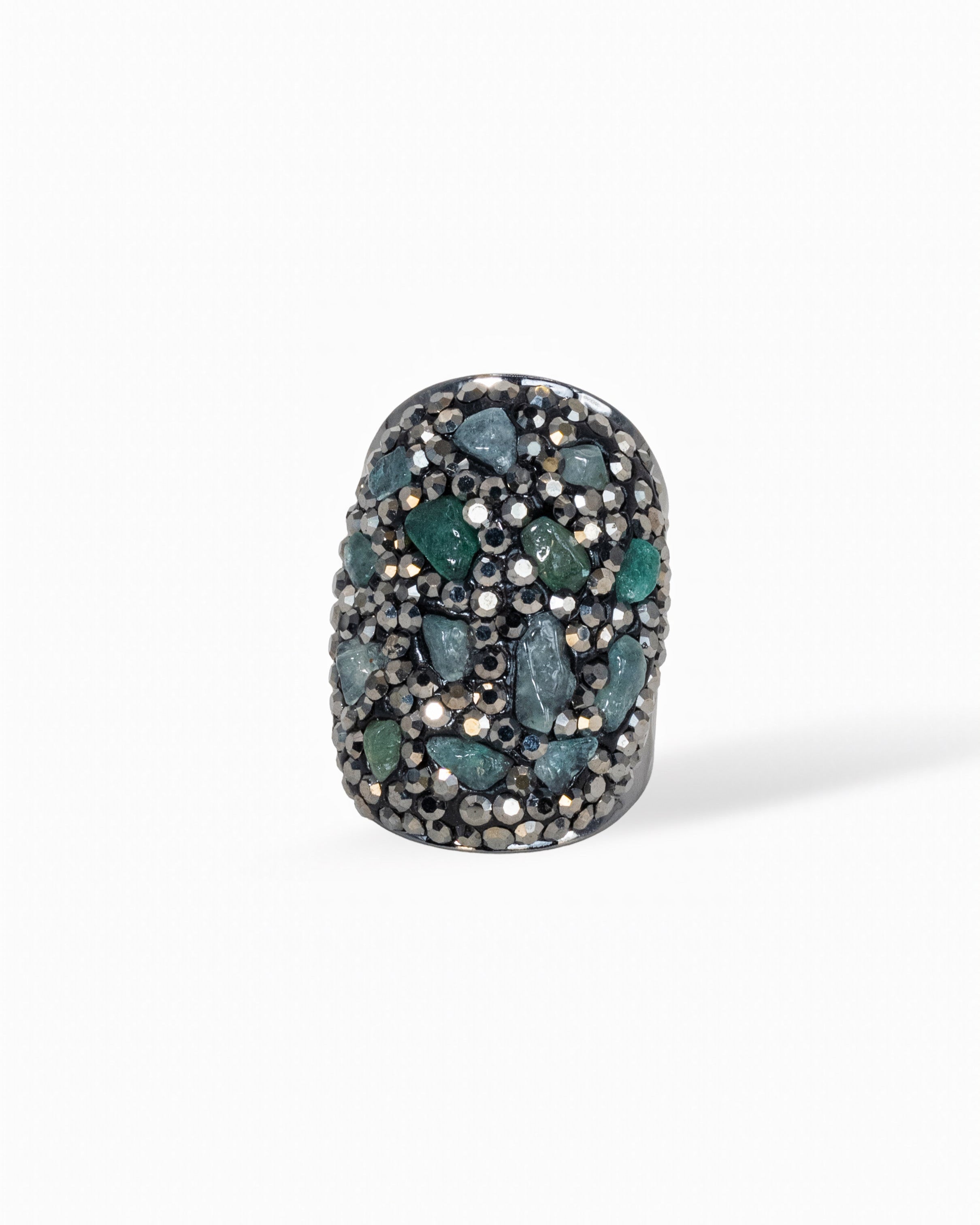 Luxe Dome Ring- Turquoise, Amethyst and Jade