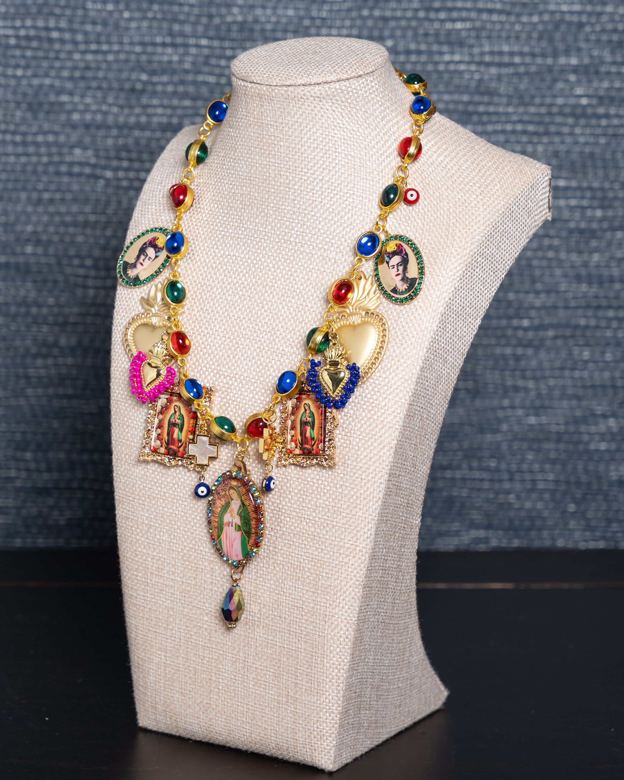 Our Lady of Guadalupe Charm Statement Necklace