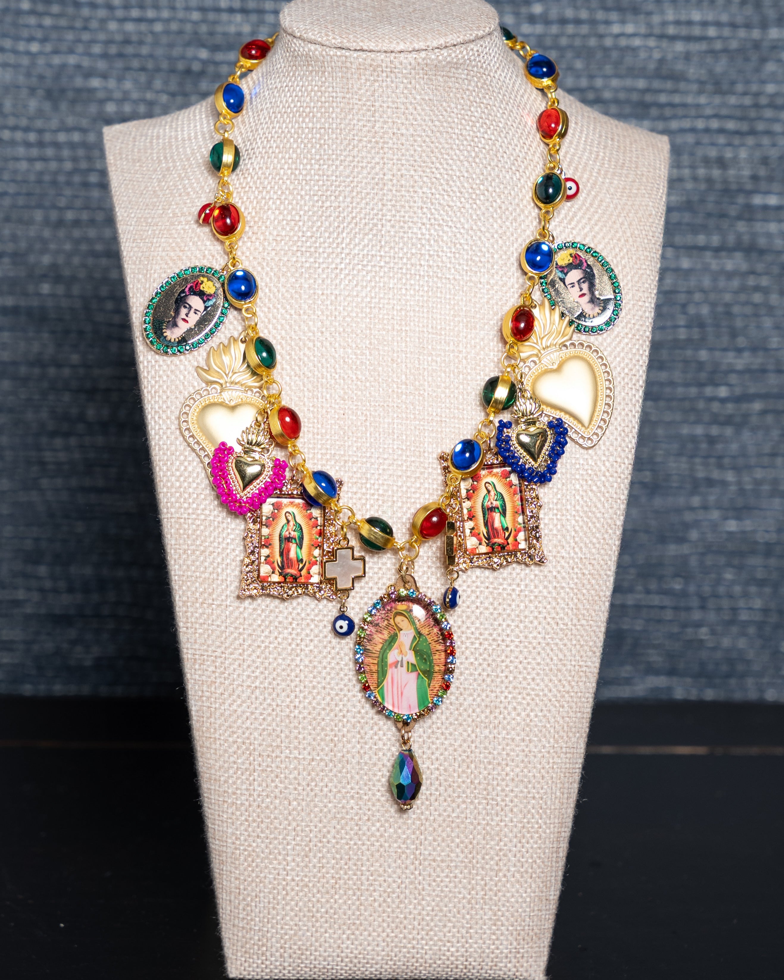 Our Lady of Guadalupe Charm Statement Necklace