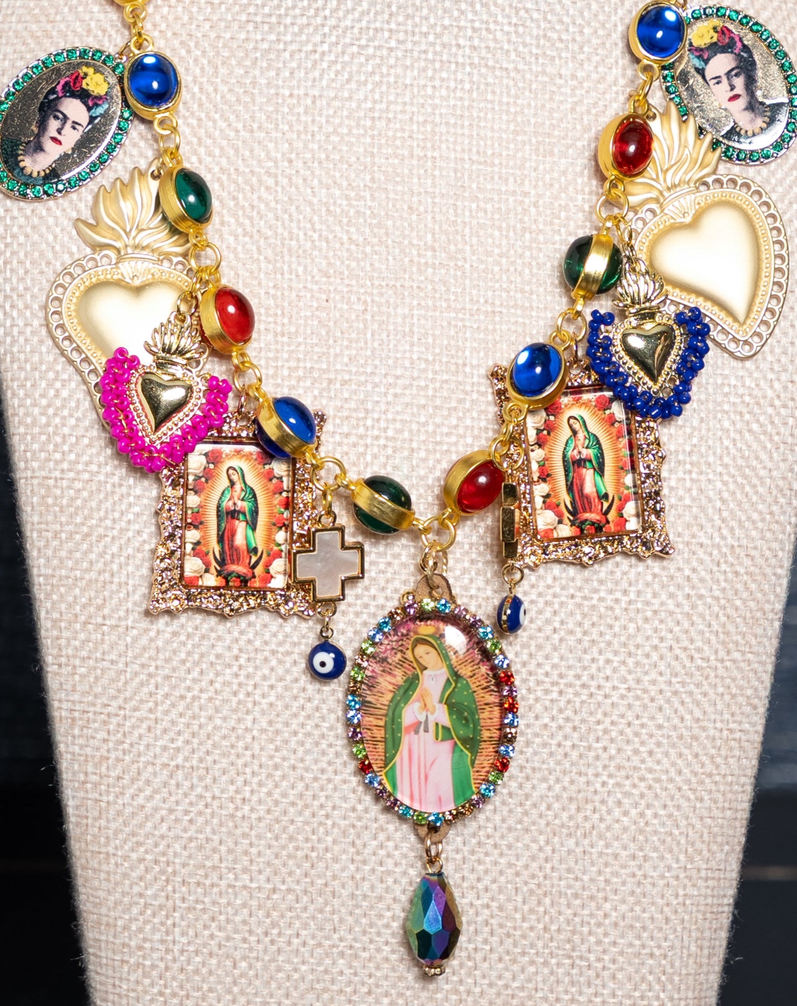 Our Lady of Guadalupe Charm Statement Necklace