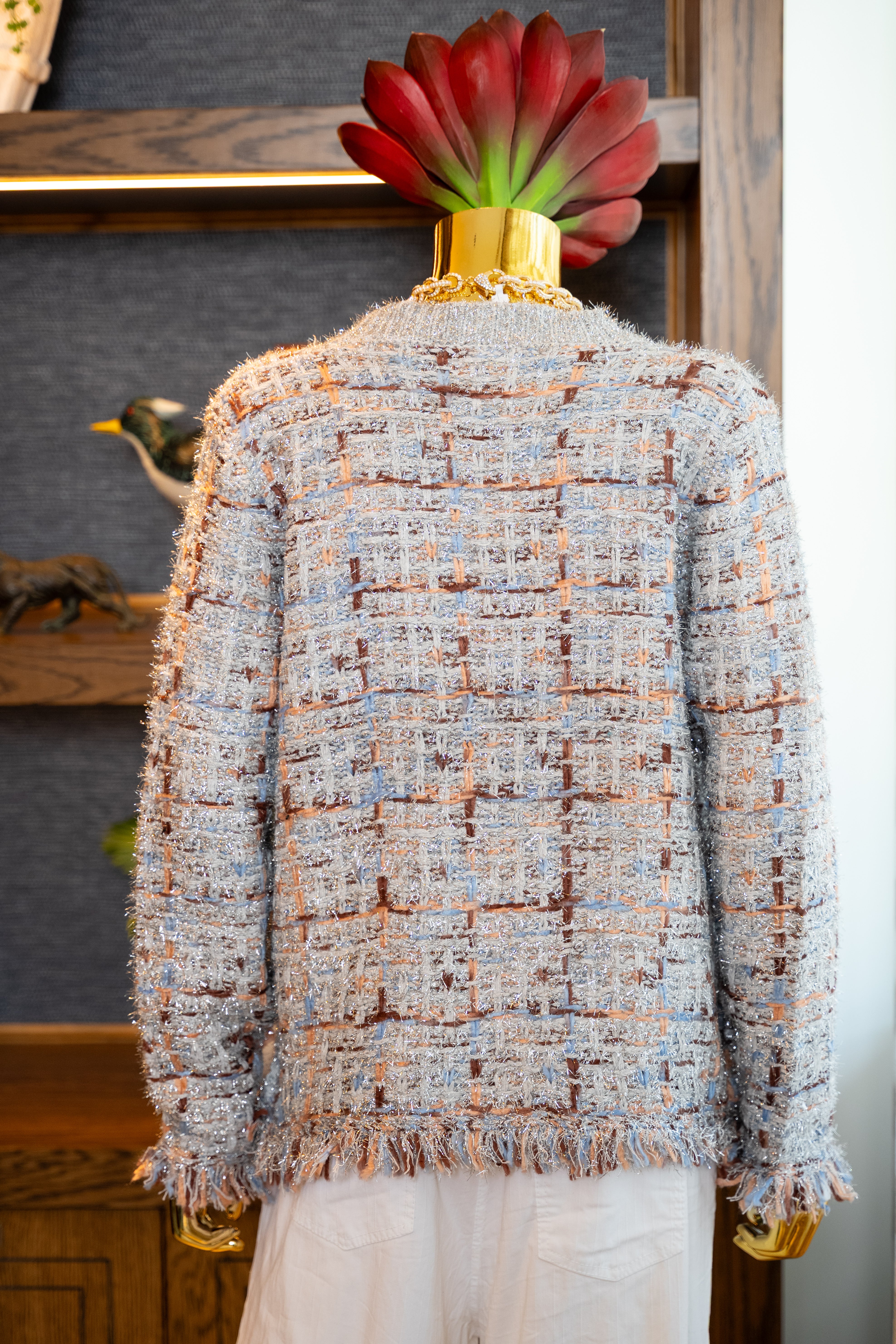 Chic Tweed Fringe Cardigan Jacket