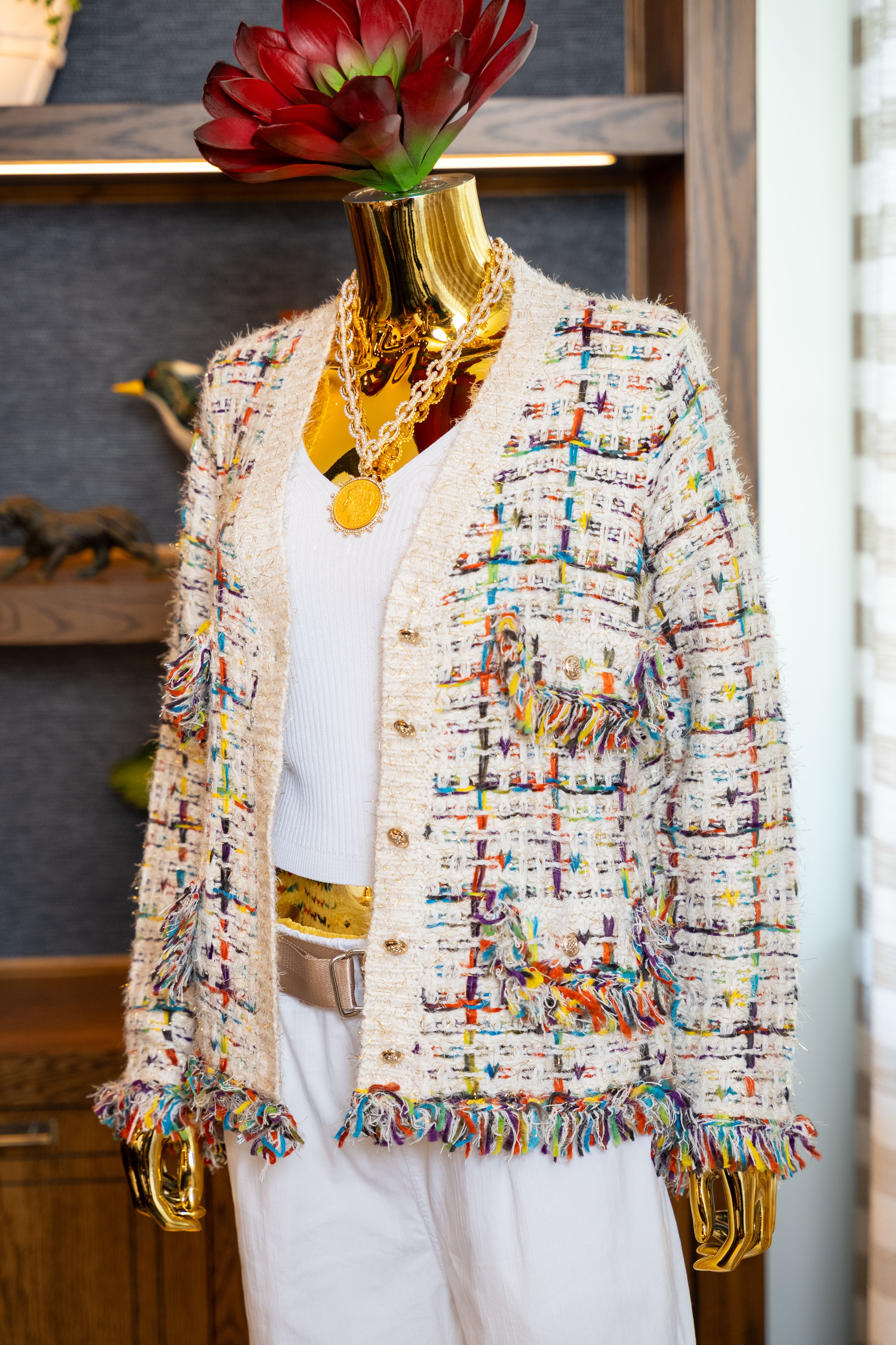 Chic Tweed Fringe Cardigan Jacket