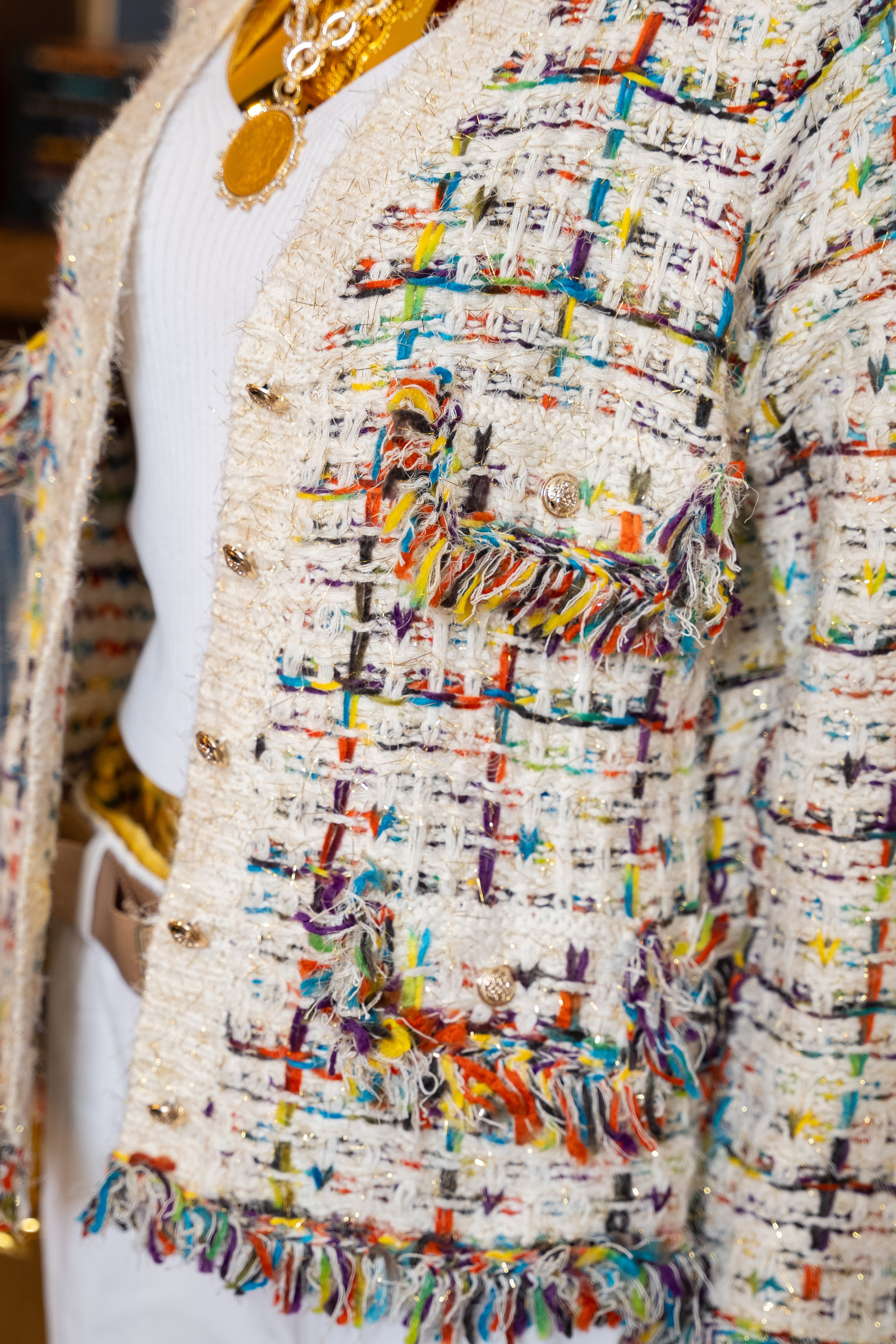 Chic Tweed Fringe Cardigan Jacket