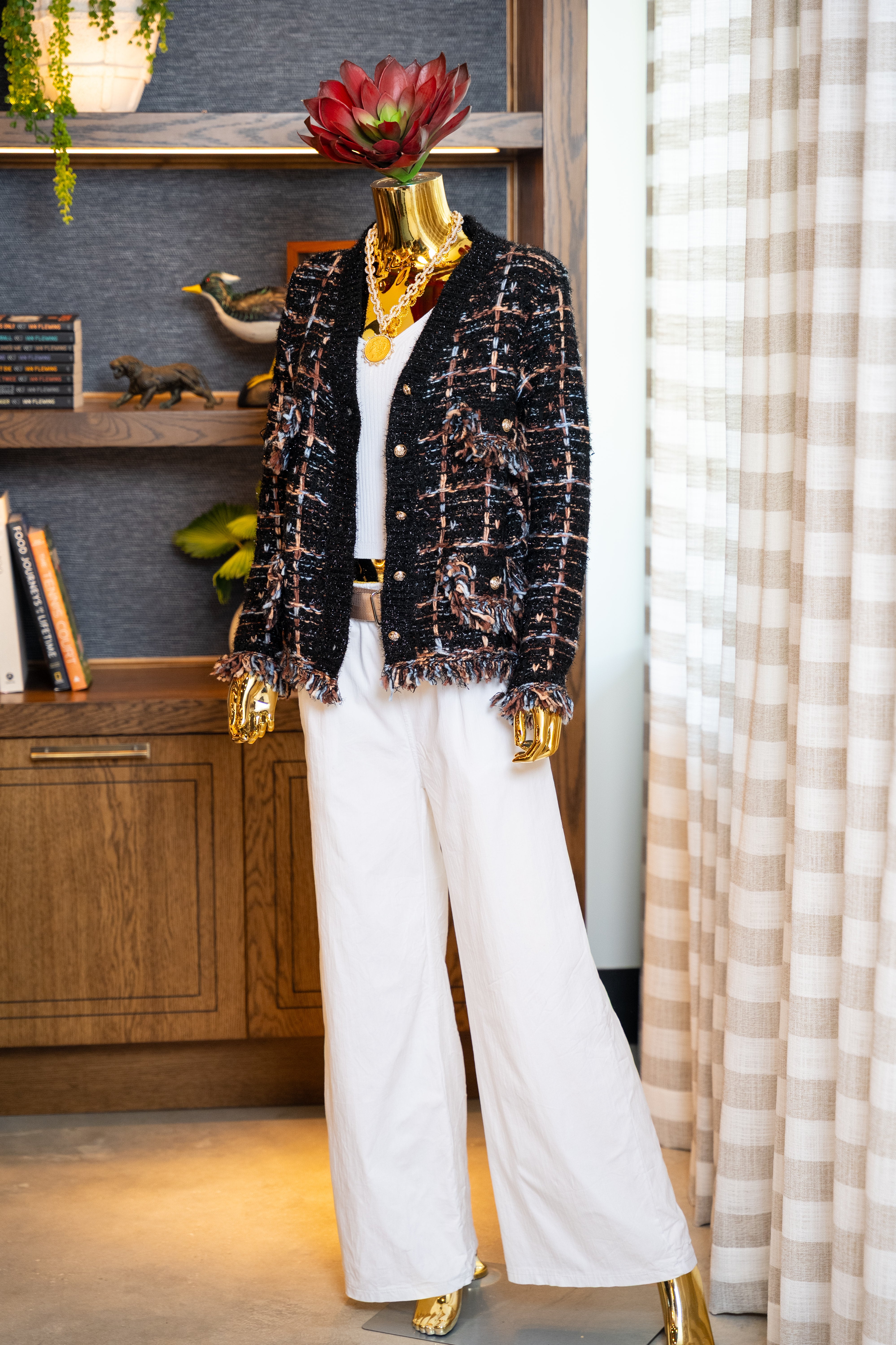 Chic Tweed Fringe Cardigan Jacket