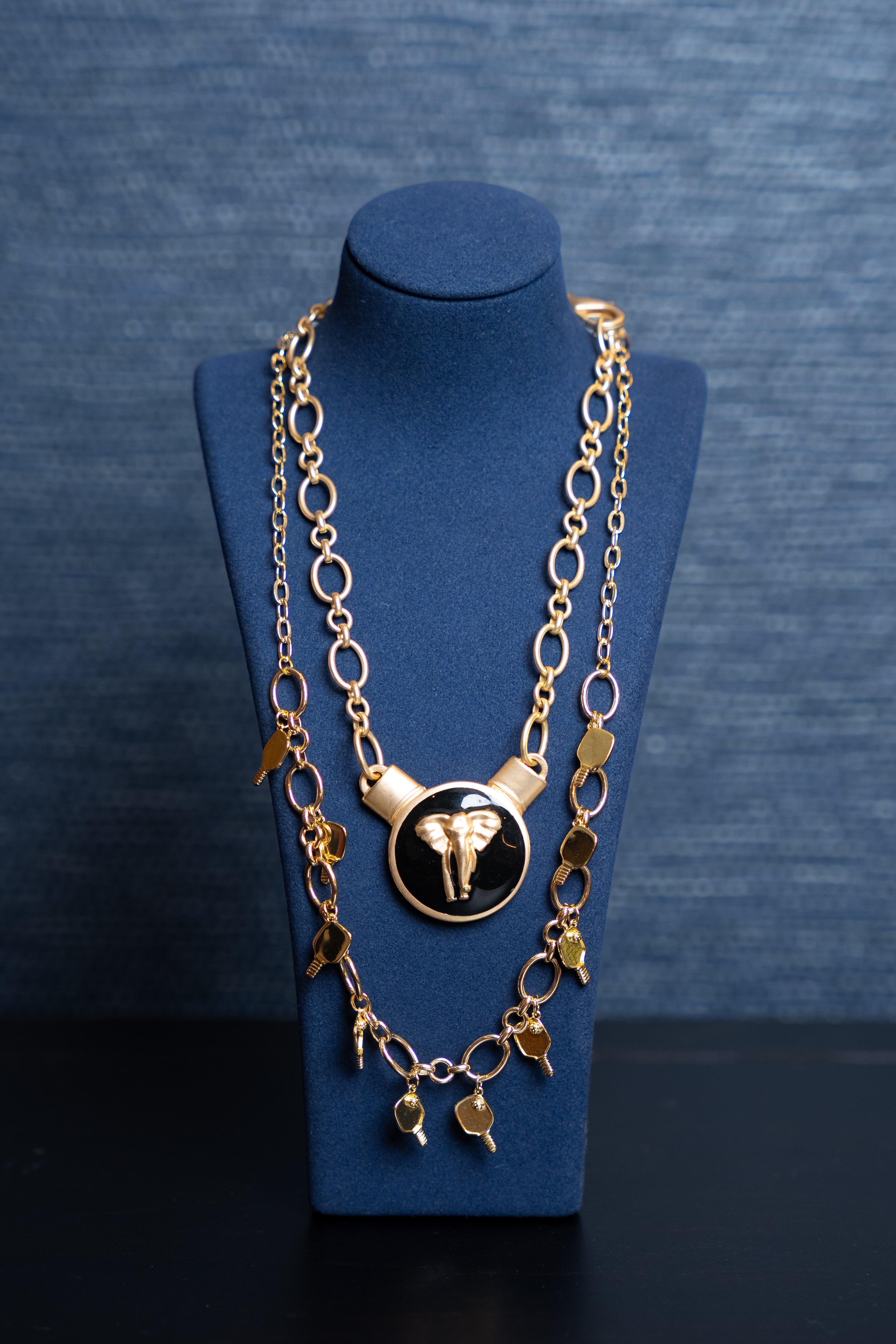 Golden Pickleball Charm Necklace