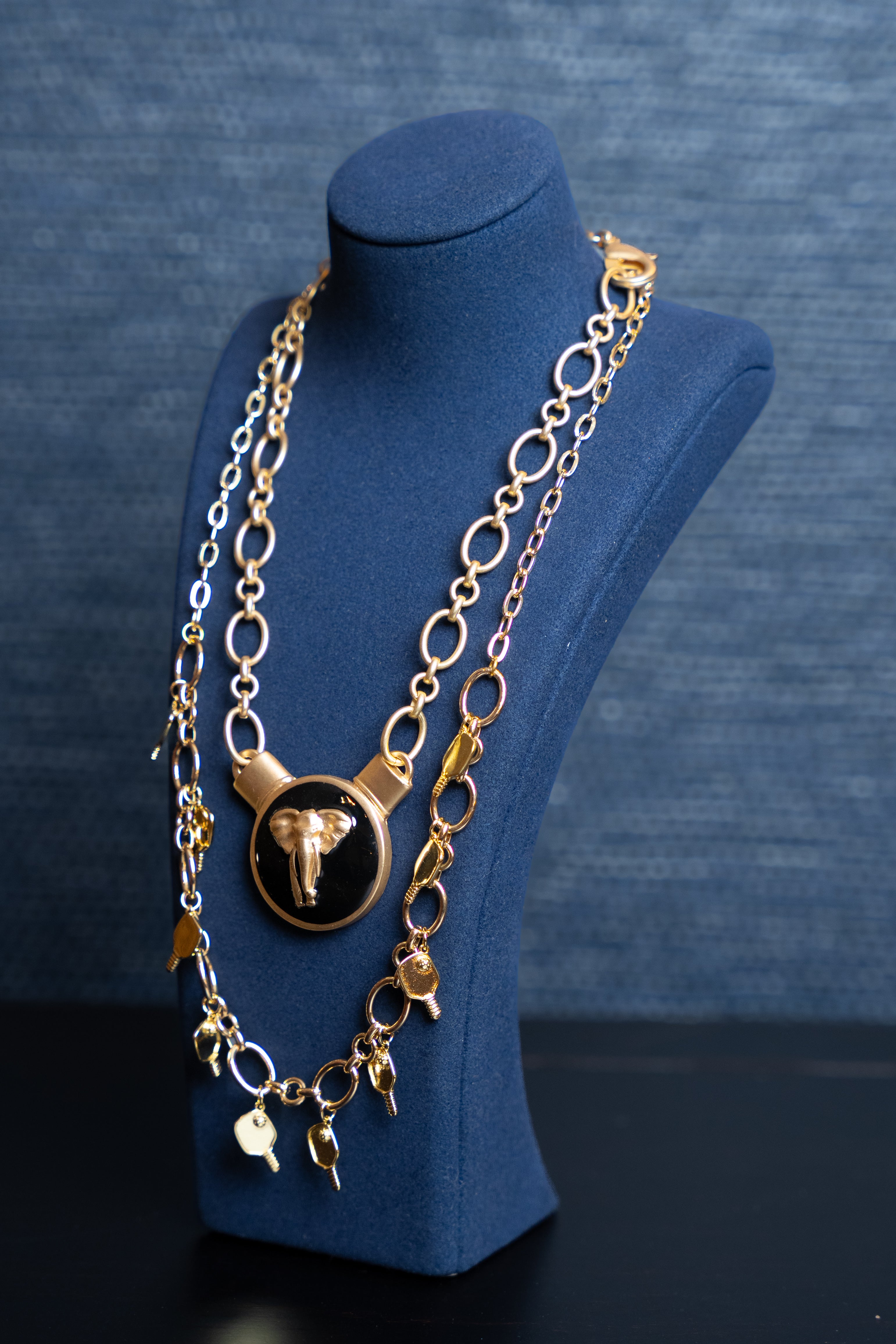 Golden Pickleball Charm Necklace