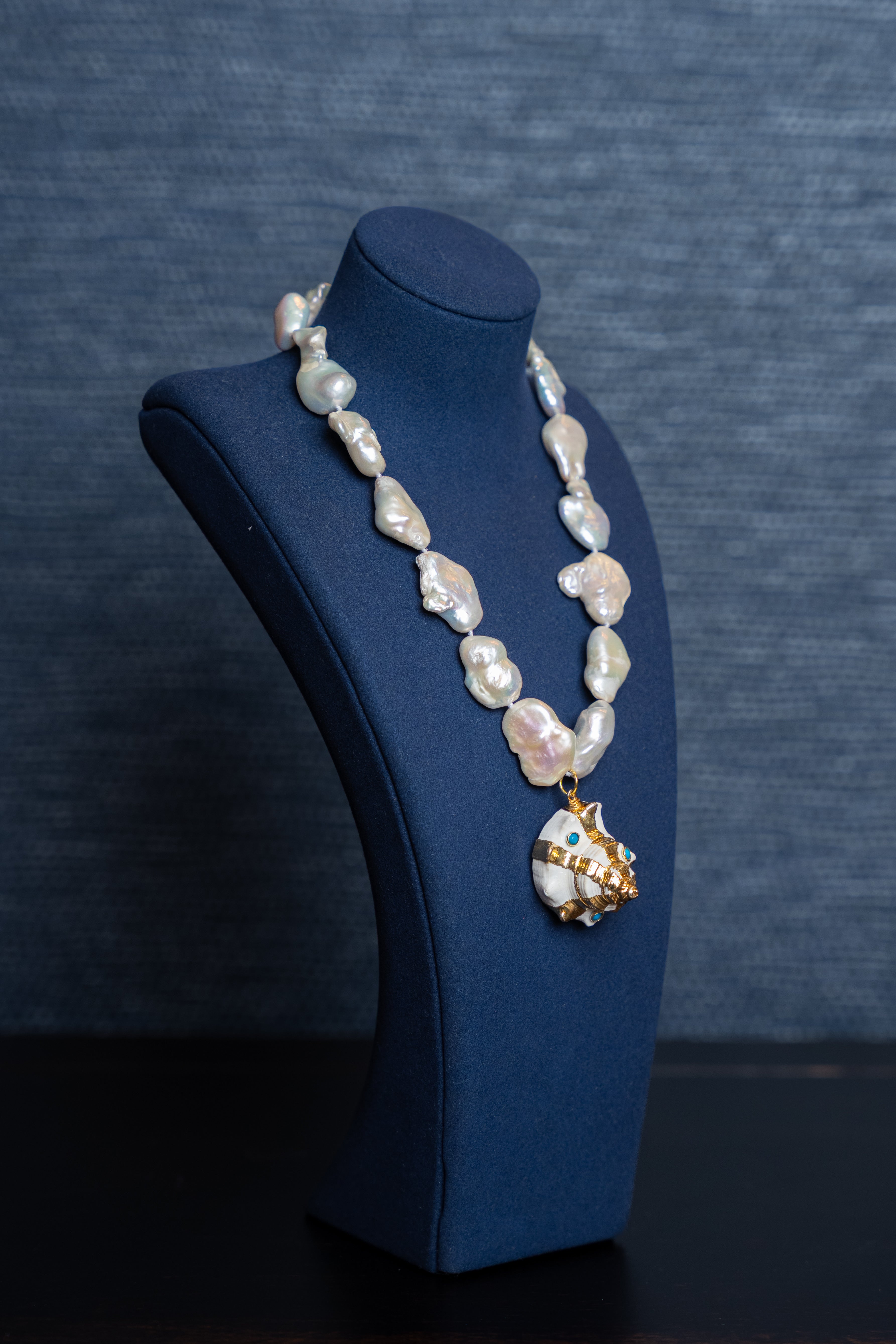 Baroque Shell Drop Necklace