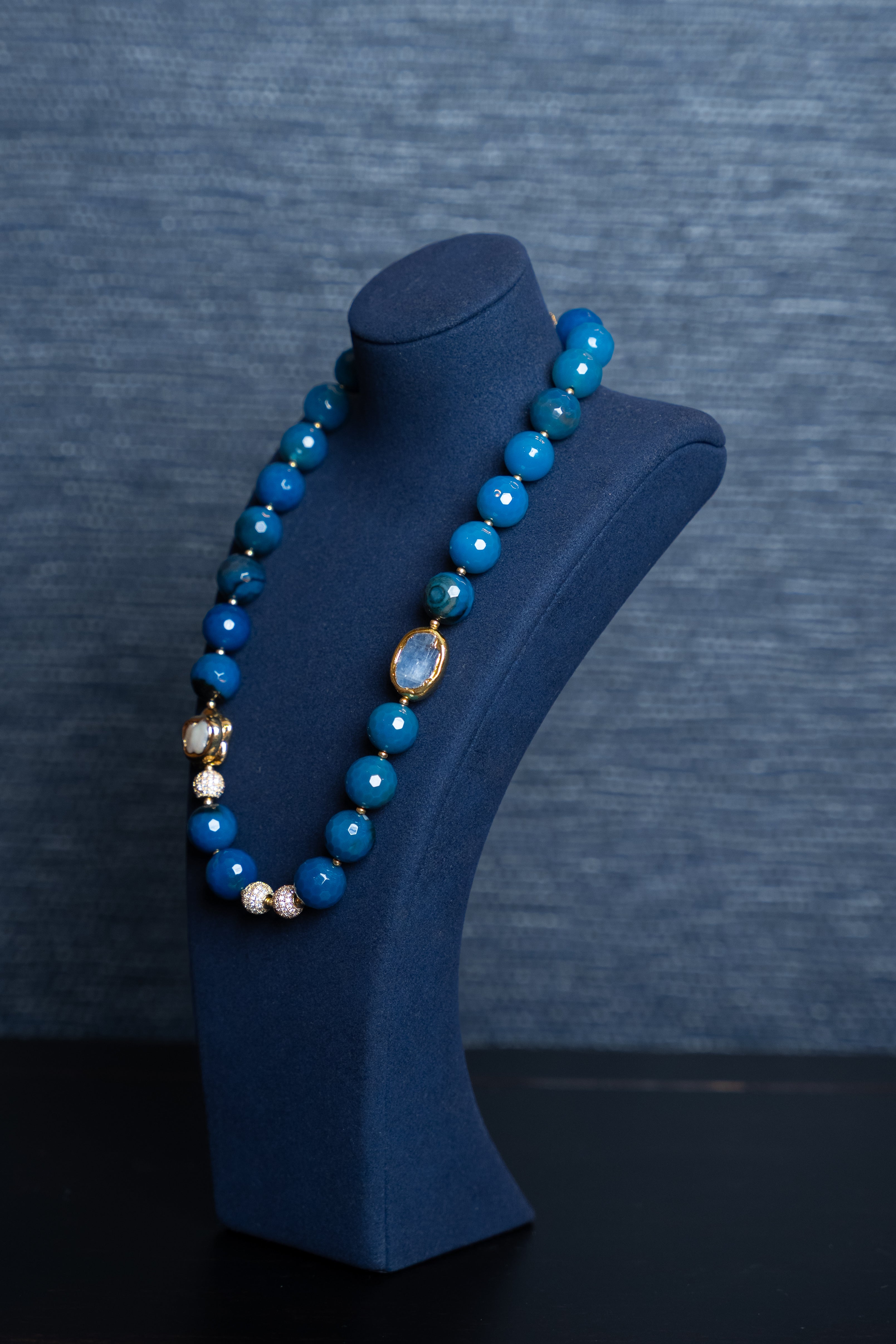 Azure Elegance Beaded Necklace