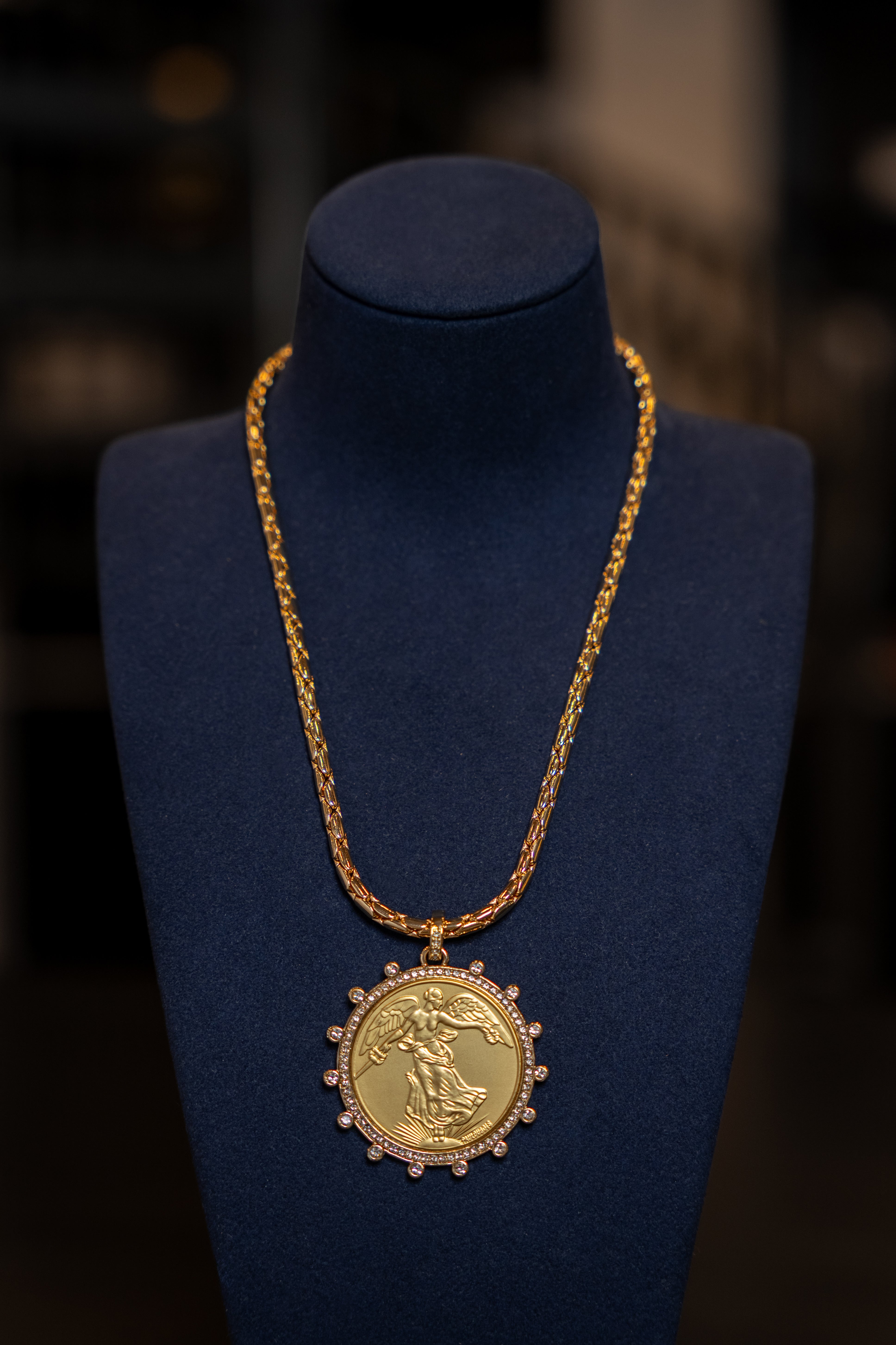 St. Michael Archangel Coin Collar Necklace