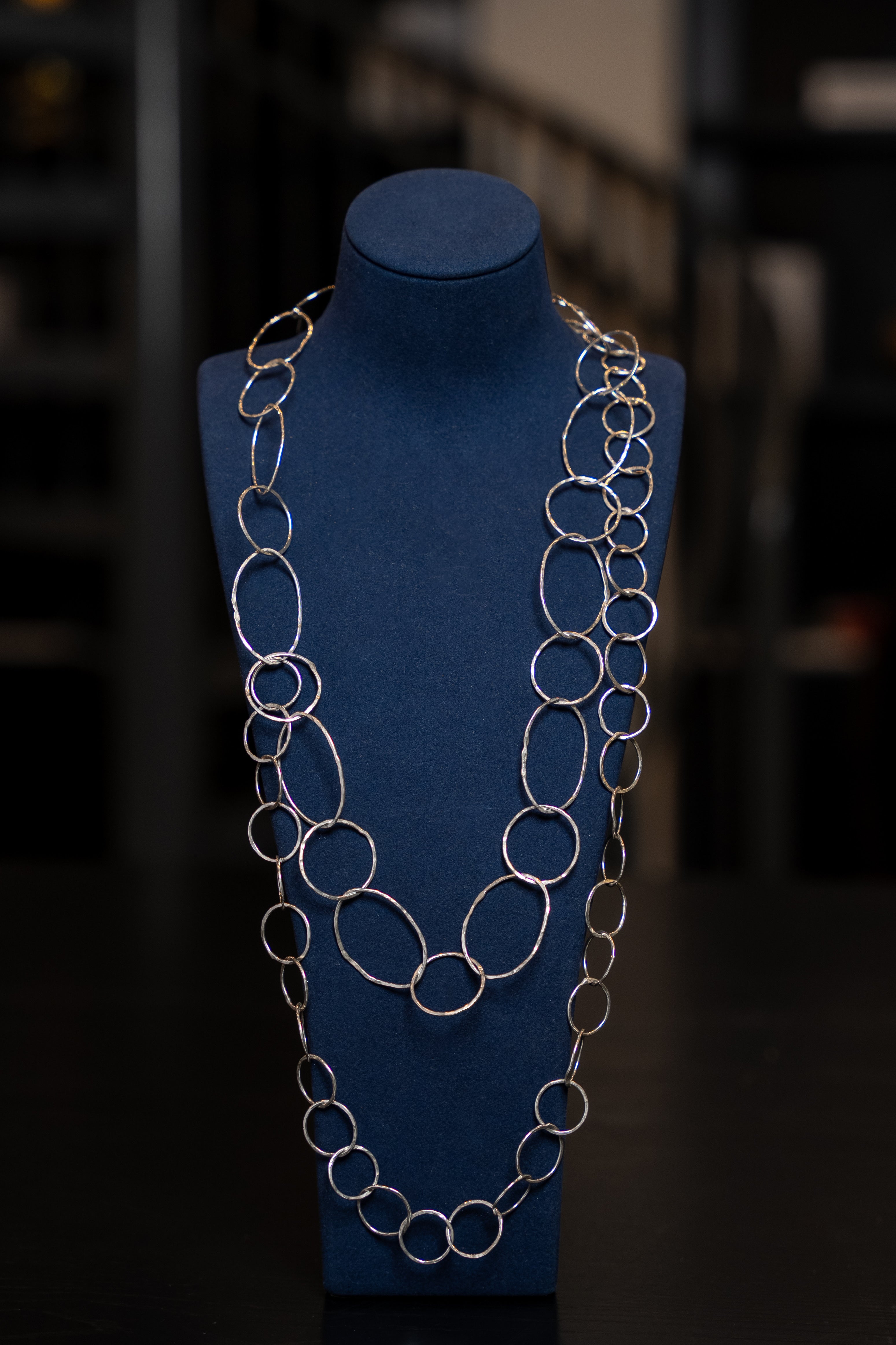 Silver Circle Link Statement Chain