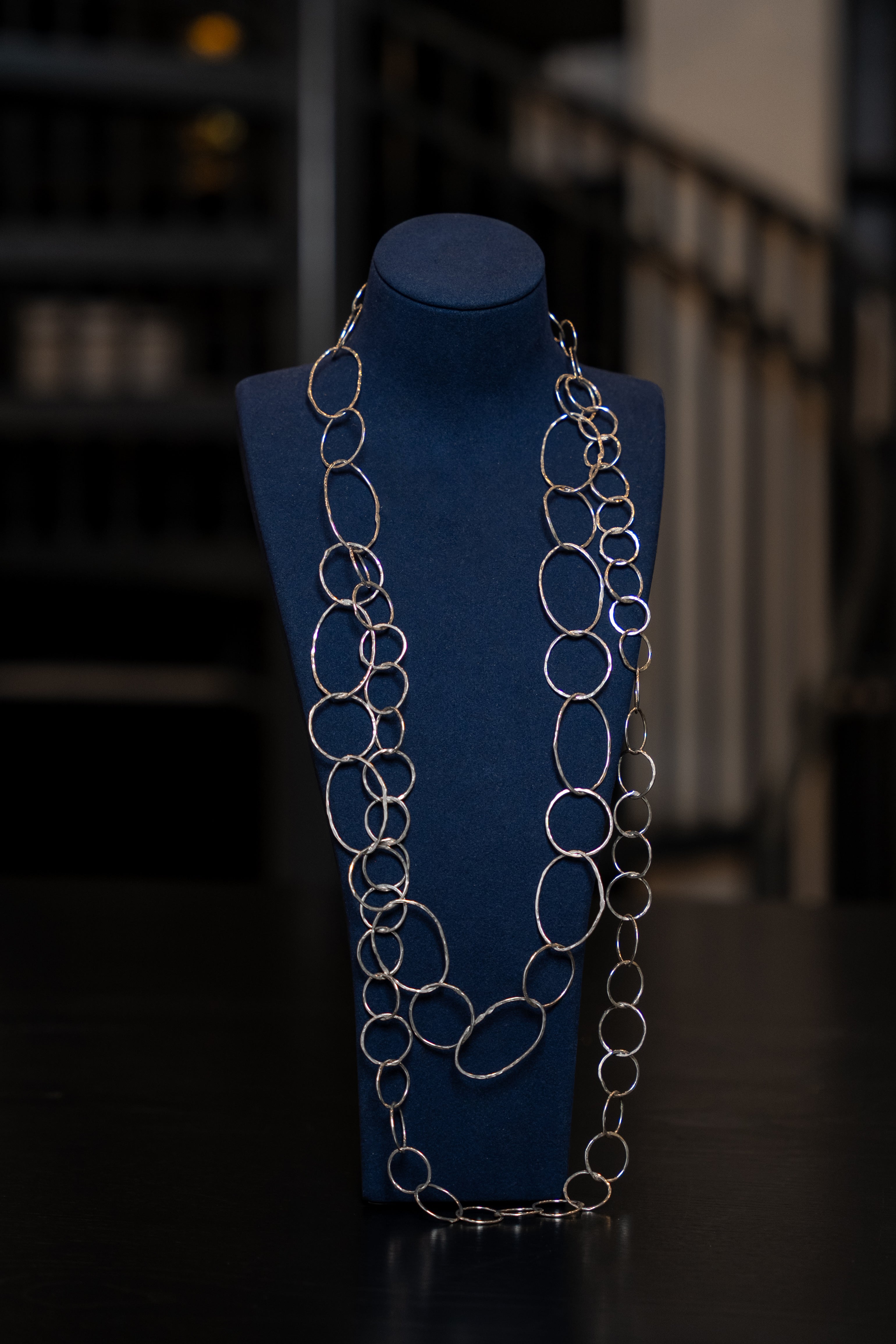 Silver Circle Link Statement Chain