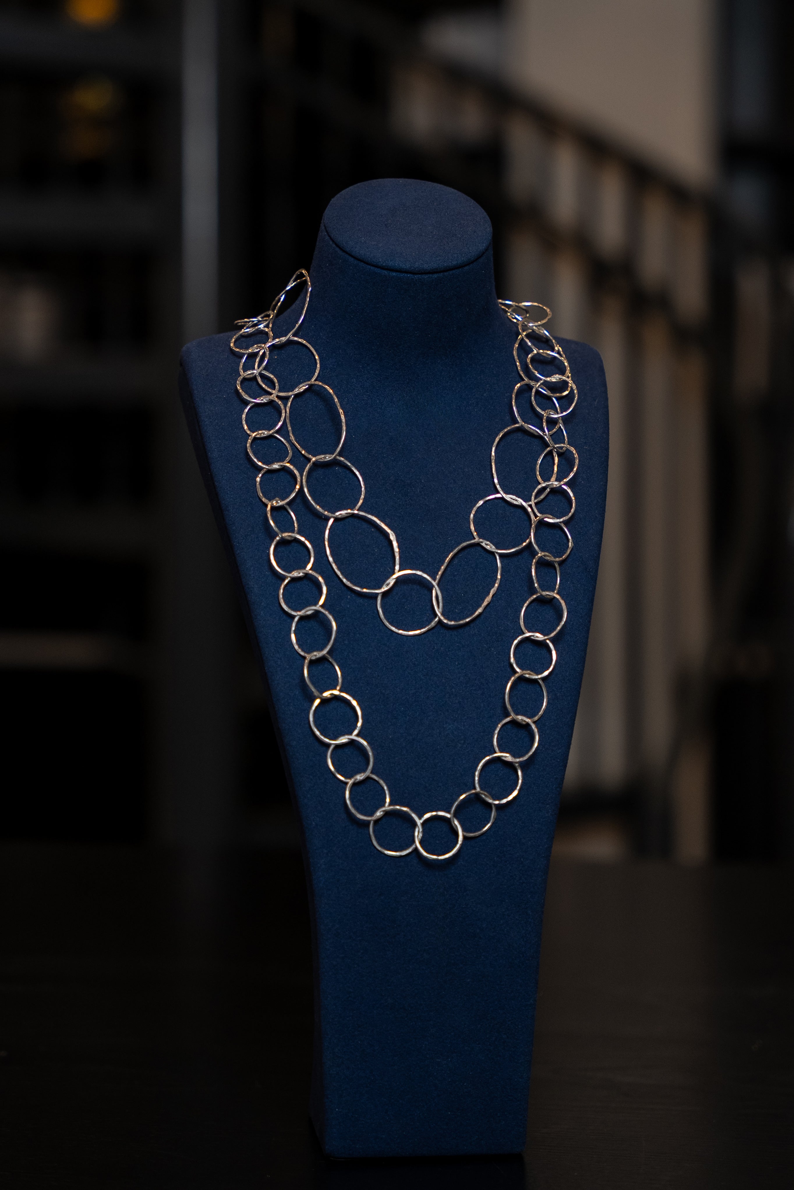 Silver Circle Link Statement Chain