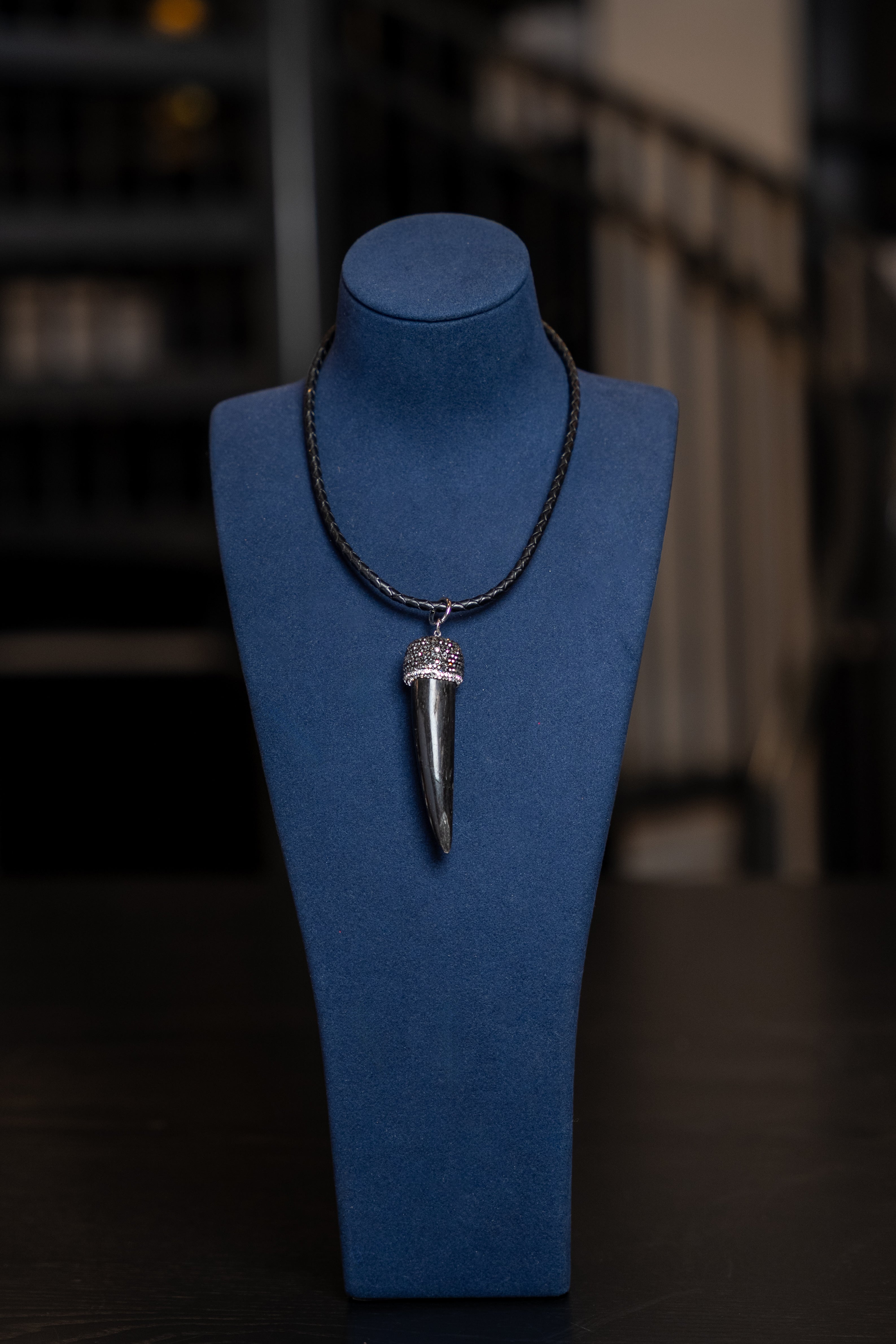 Black Horn Pendant Necklace