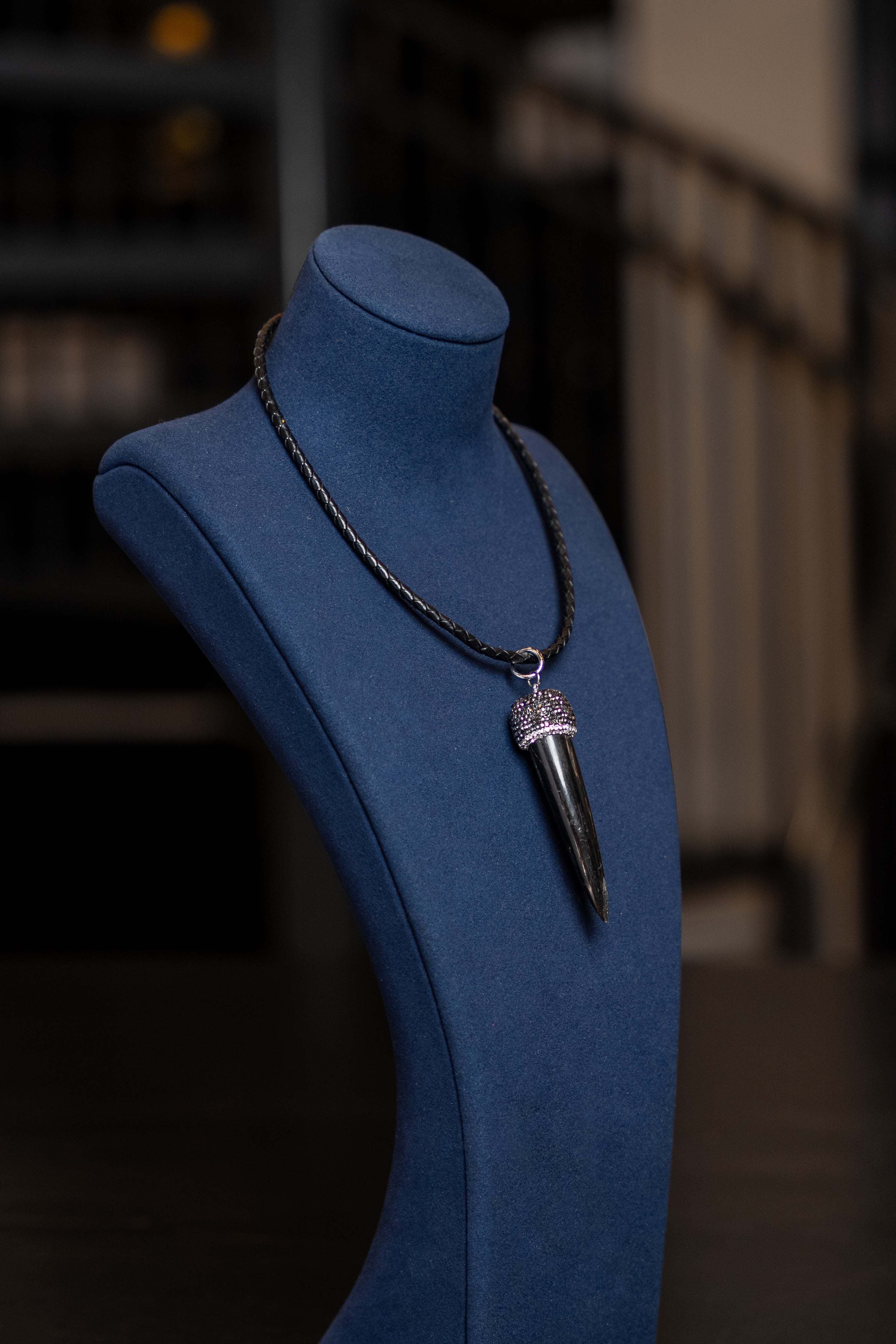 Black Horn Pendant Necklace