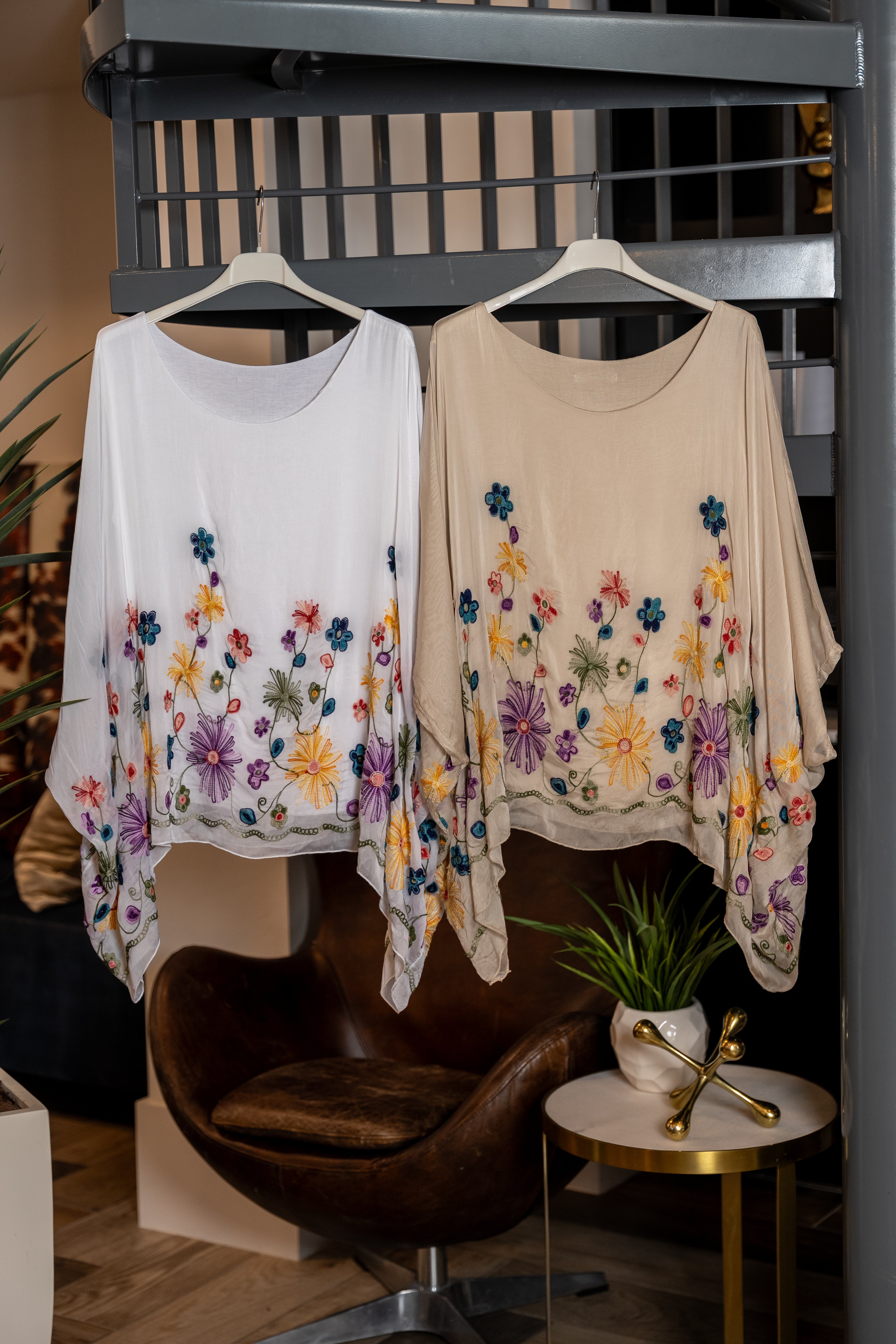 Embroidered Garden Silk Blouse