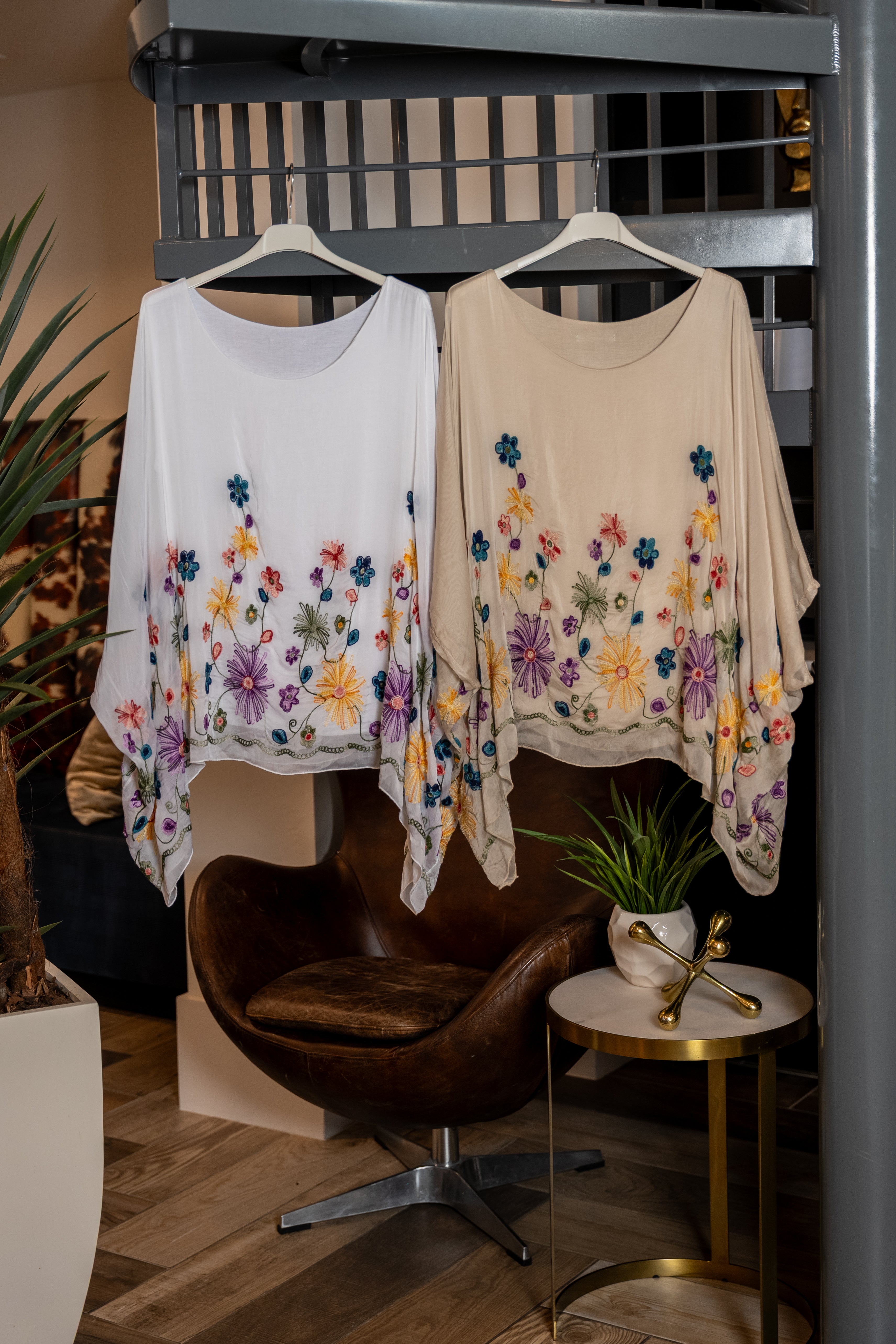 Embroidered Garden Silk Blouse