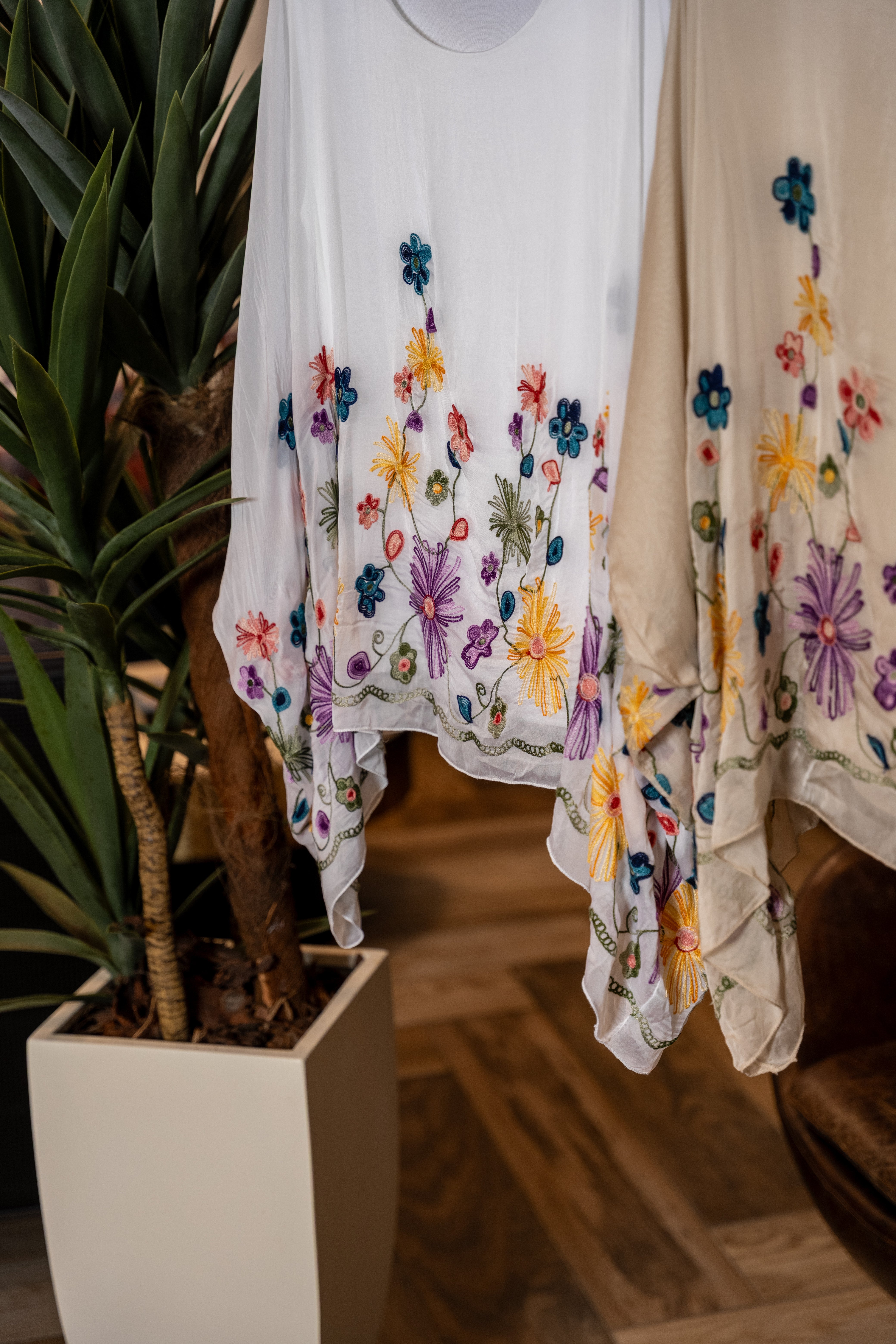 Embroidered Garden Silk Blouse