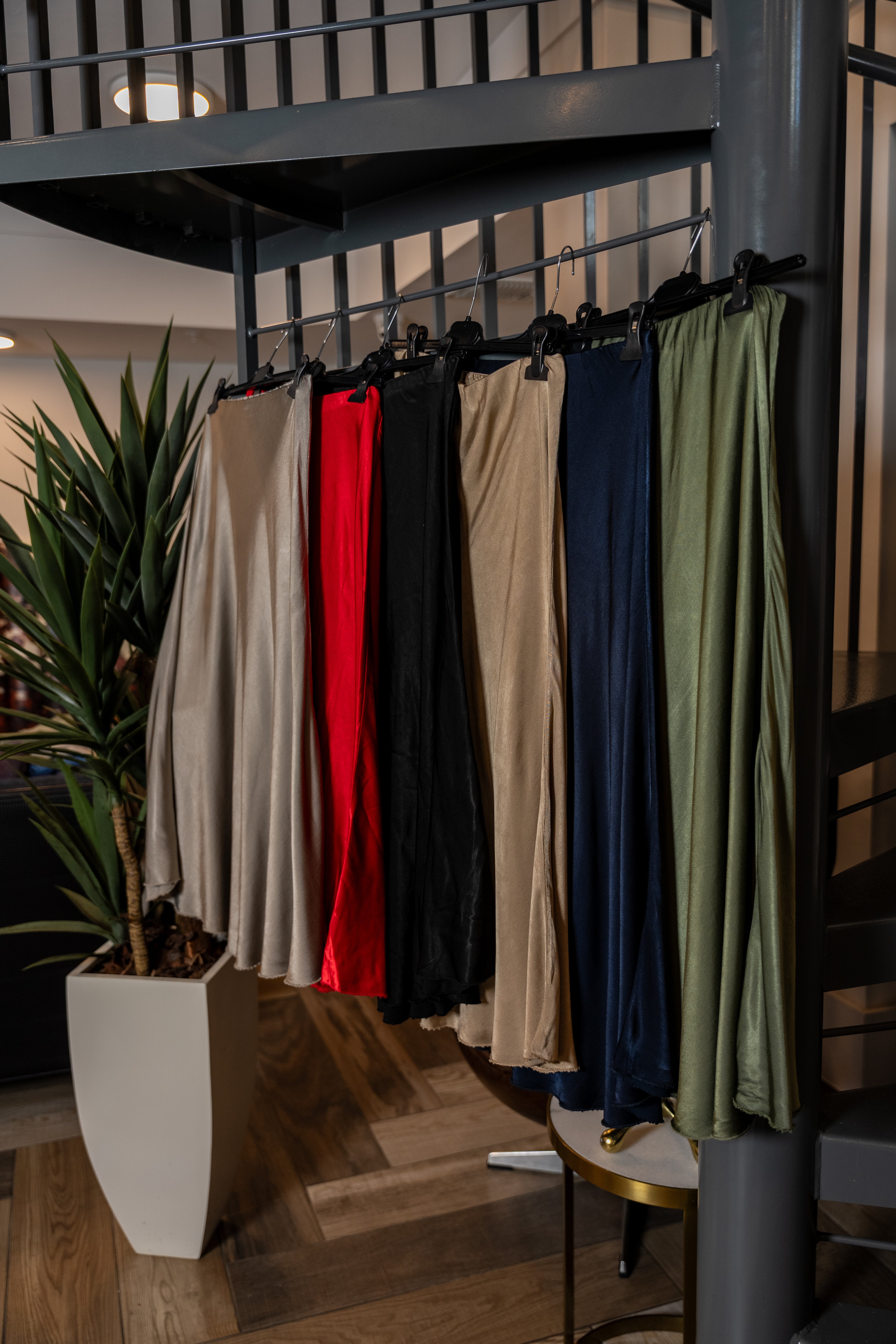 Silky Pull-On Midi Skirt