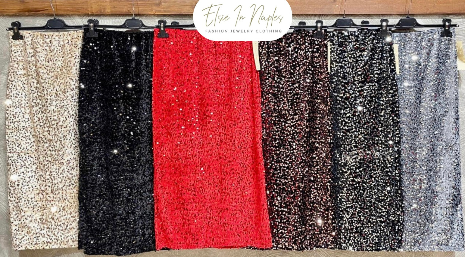 Showstopping Sequin Pencil Skirt/Blouse Set