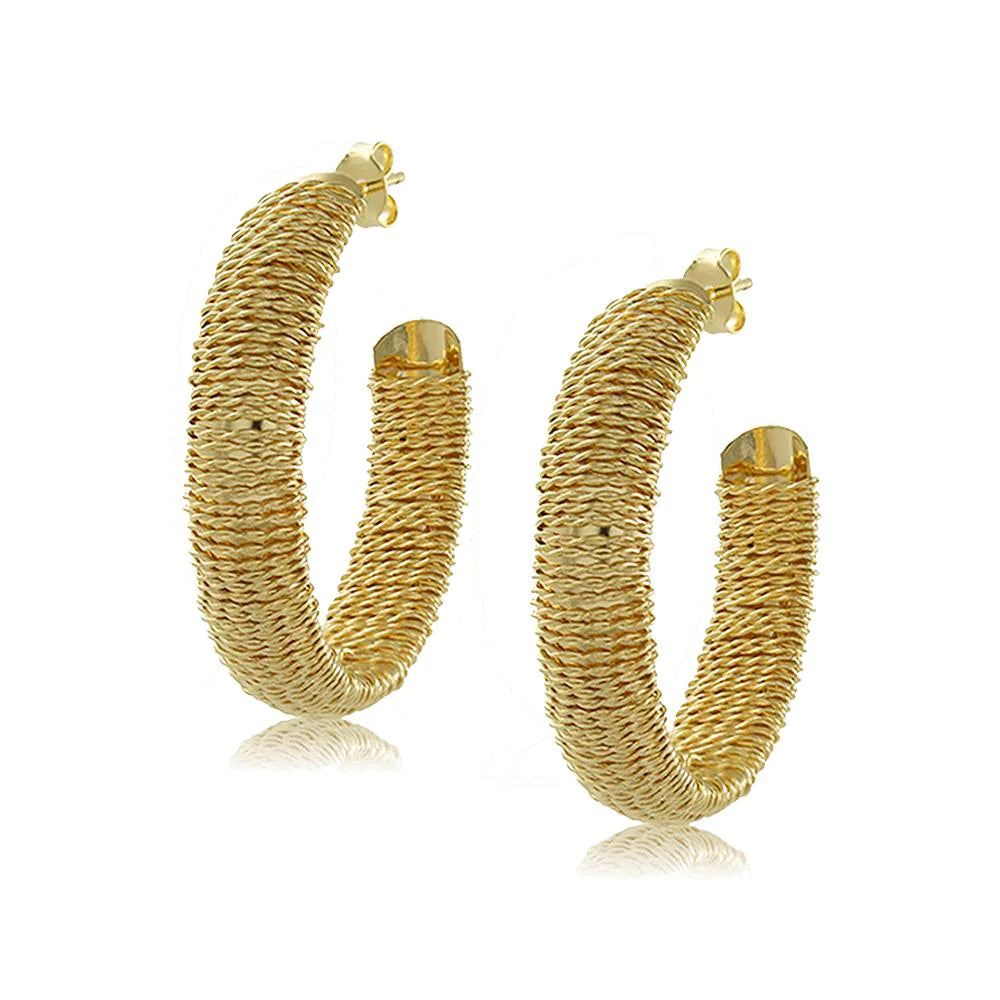 Gold Thread Wire Hoops
