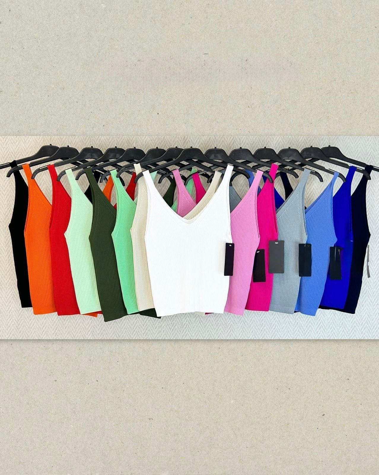 Ribbed V-Neck Tank Top