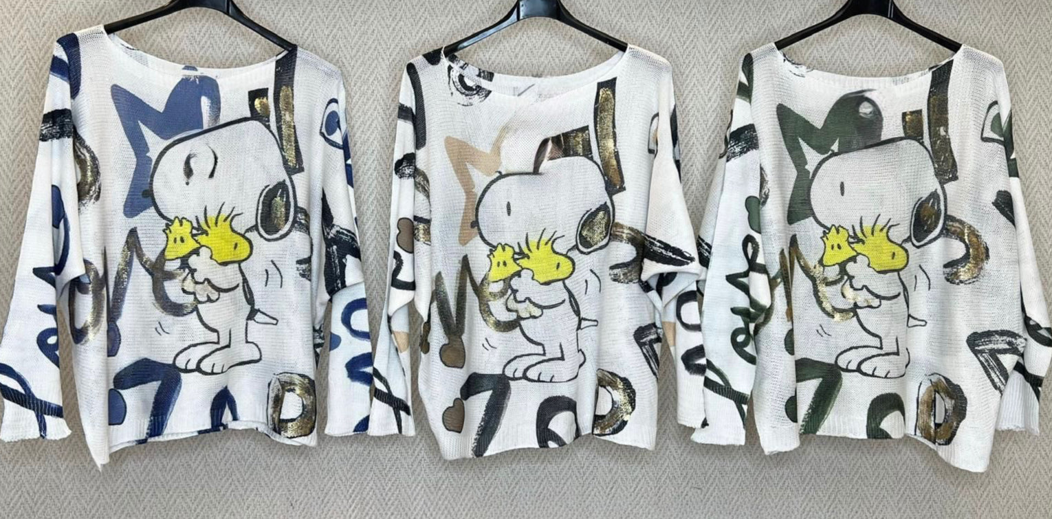 Snoopy & Woodstock Lightweight Sweater – Playful Comfort