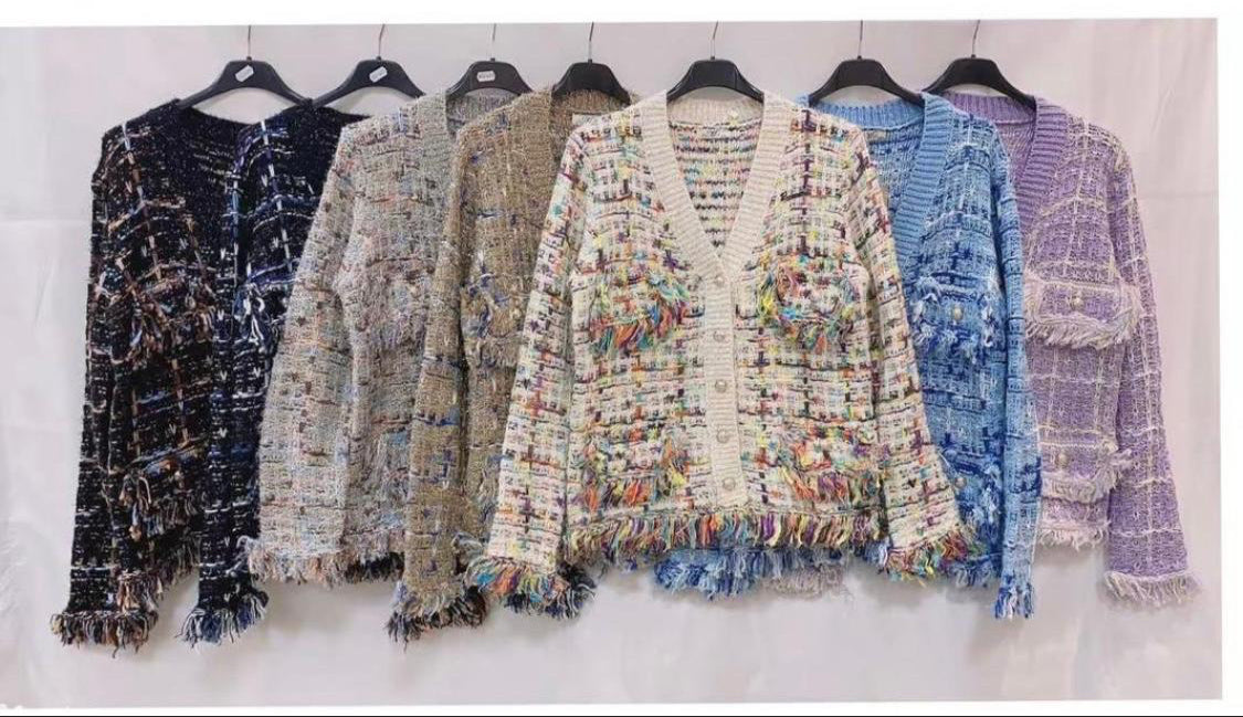 Chic Tweed Fringe Cardigan Jacket