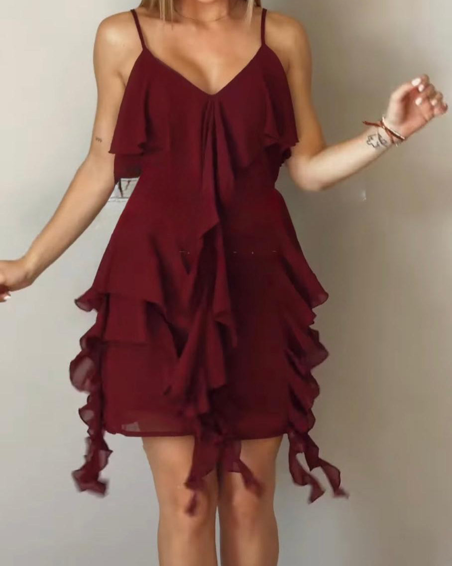 Romantic Ruffle Layered Dress