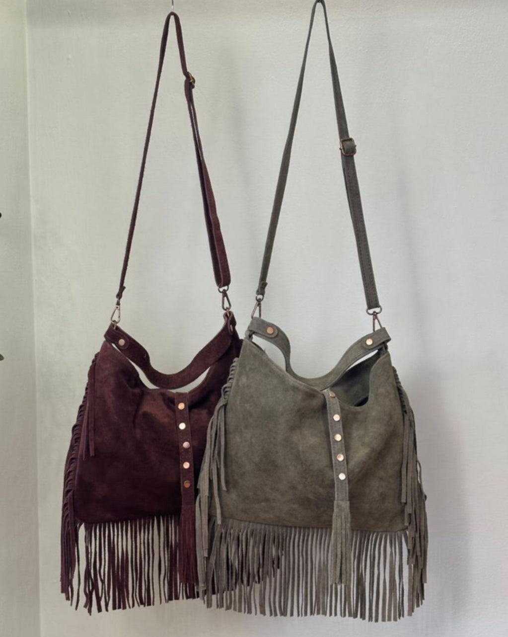 Boho Luxe Fringe Suede Bag
