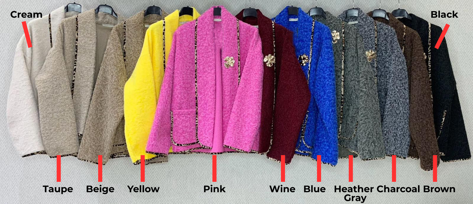 Leopard Trim Cozy Jacket