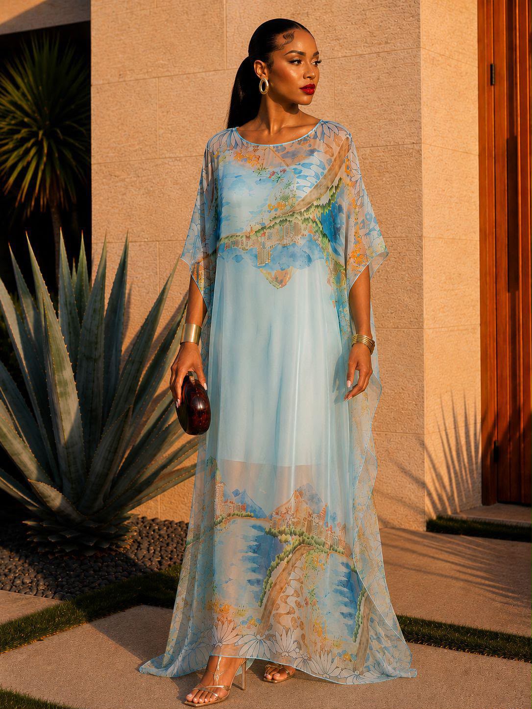 Villa Garden Kaftan Dress