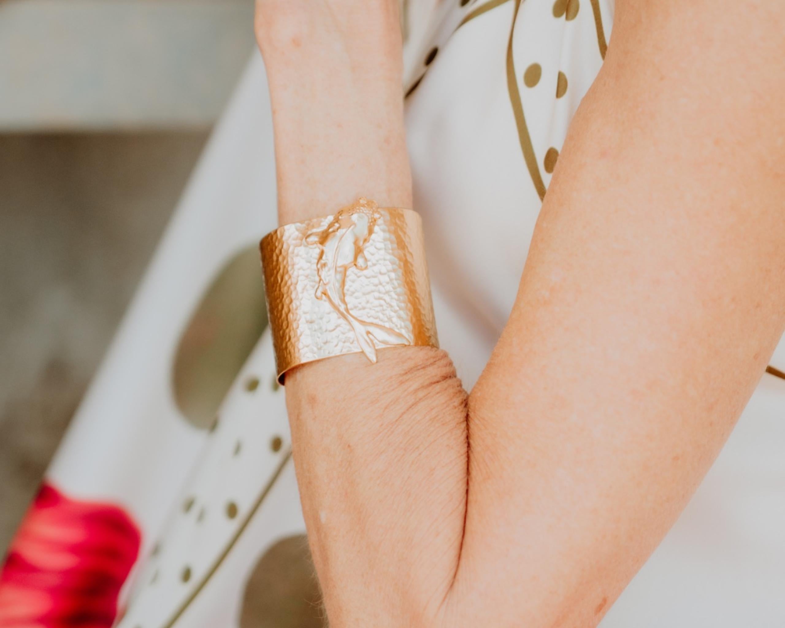 Ocean-Inspired Gold Cuff Bracelet