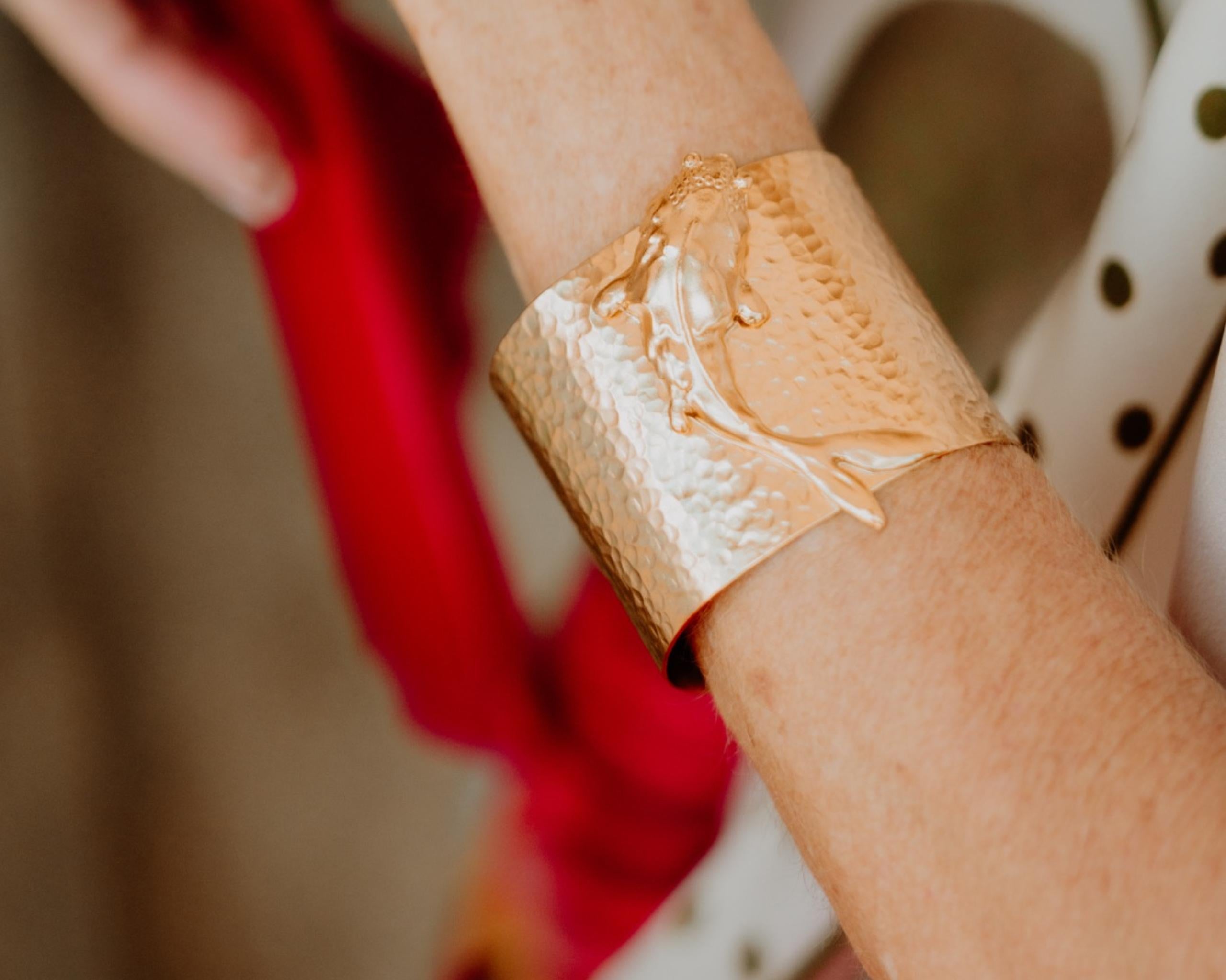 Ocean-Inspired Gold Cuff Bracelet