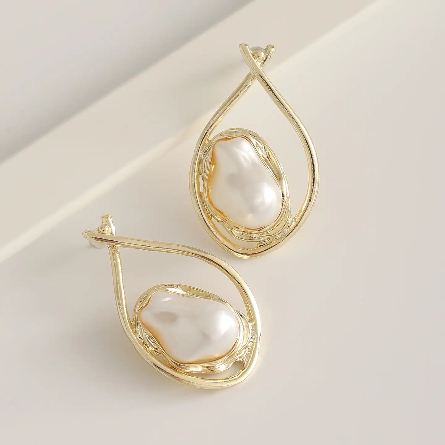 Baroque Pearl Stud Earrings