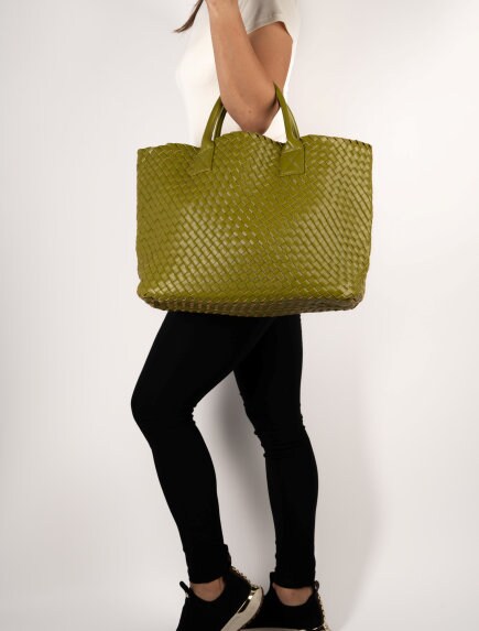 Basil Woven Vegan Leather Bag