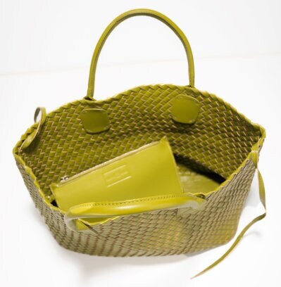 Basil Woven Vegan Leather Bag