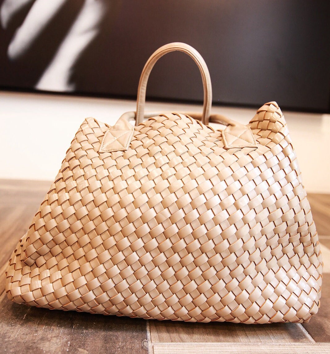 Woven Cafe Latte Vegan Tote Bag