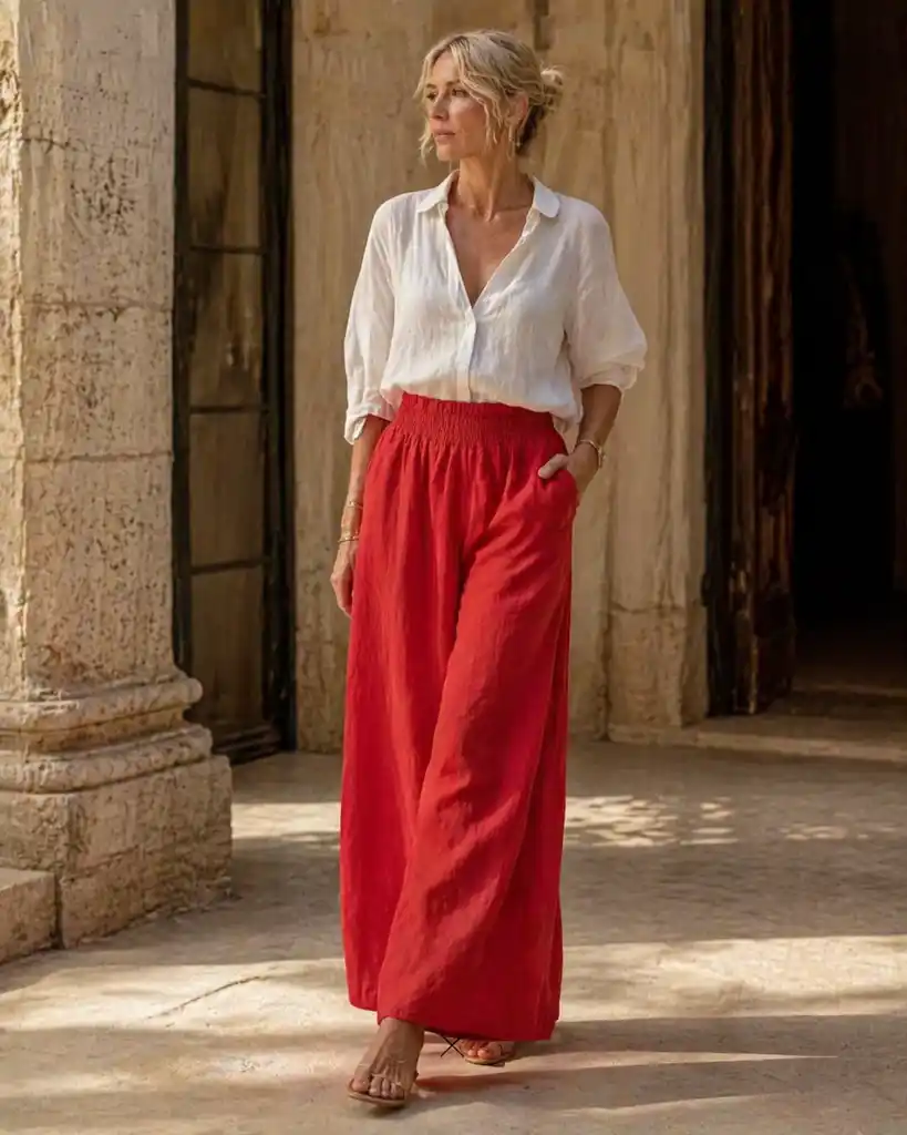Wide Leg 100% Linen Pants