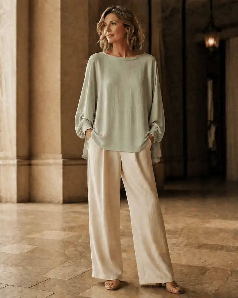 Everyday Ease Smocked Sleeve Blouse