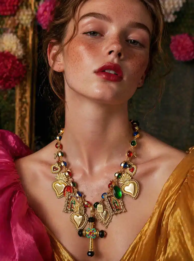 Guadalupe & Sacred Heart Devotional Necklace