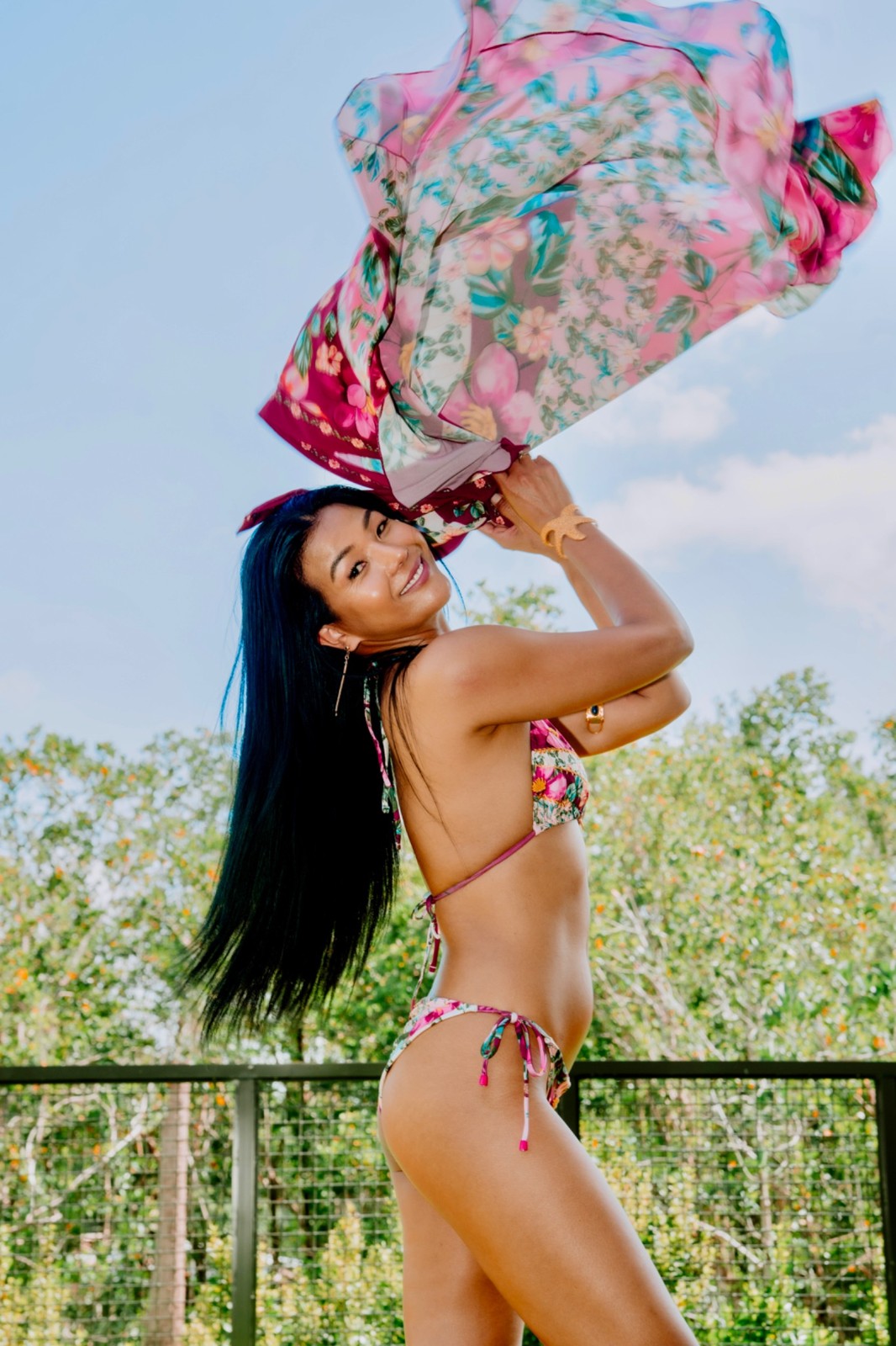 Floral Pareo Wrap Skirt